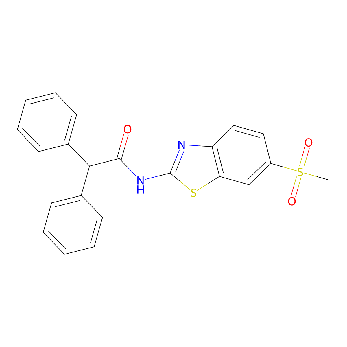 N-[6-(methylsulfonyl)-1,3-benzothiazol-2-yl]-2,2-diphenylacetamide molecular structure, CAS 325813-69-2