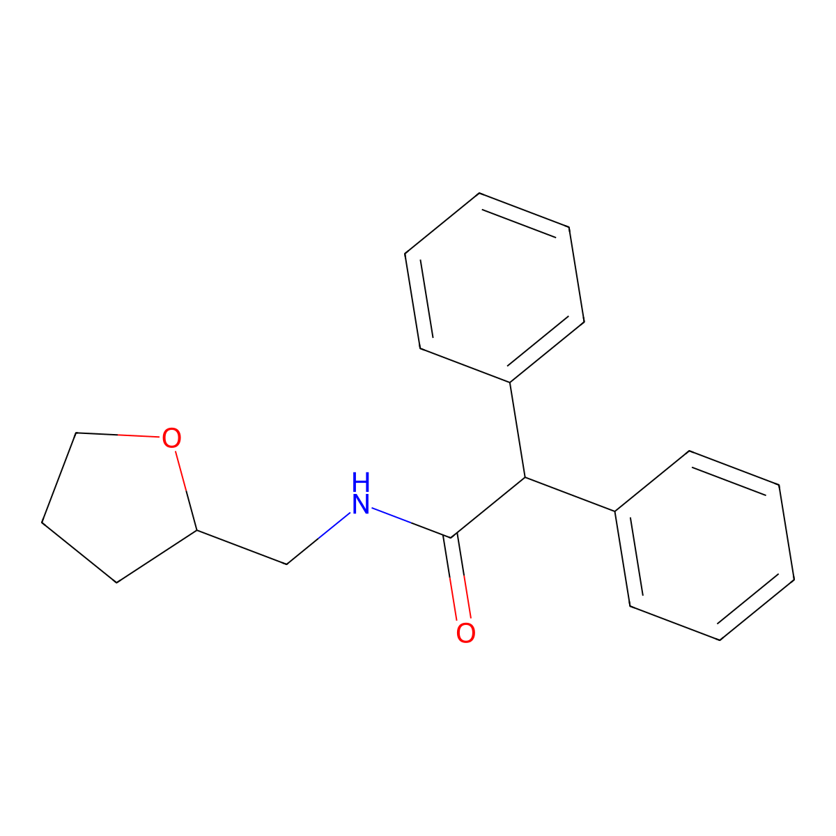 2,2-Diphenyl-N-(tetrahydro-2-furanylmethyl)acetamide molecular structure, CAS 325813-73-8