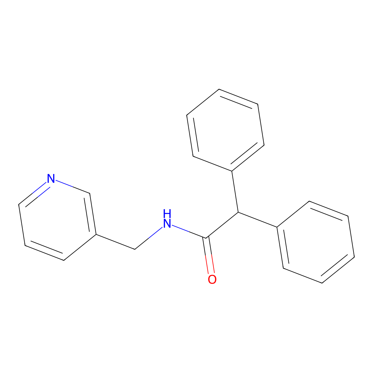 2,2-diphenyl-N-(pyridin-3-ylmethyl)acetamide molecular structure, CAS 325813-74-9