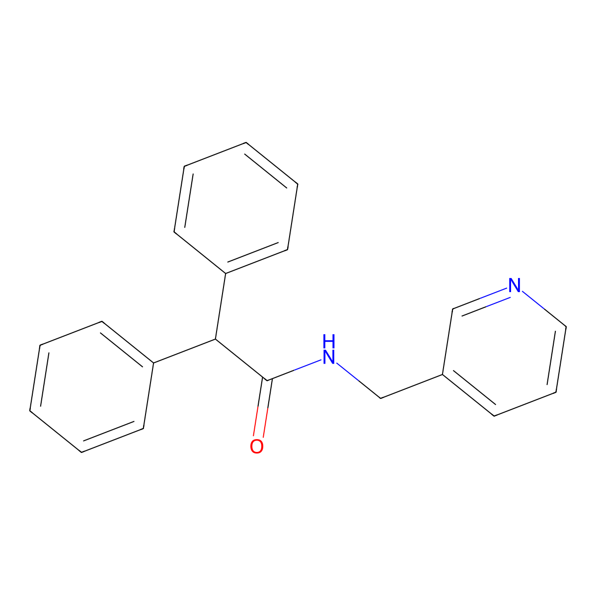 2,2-diphenyl-N-(pyridin-3-ylmethyl)acetamide molecular structure, CAS 325813-74-9