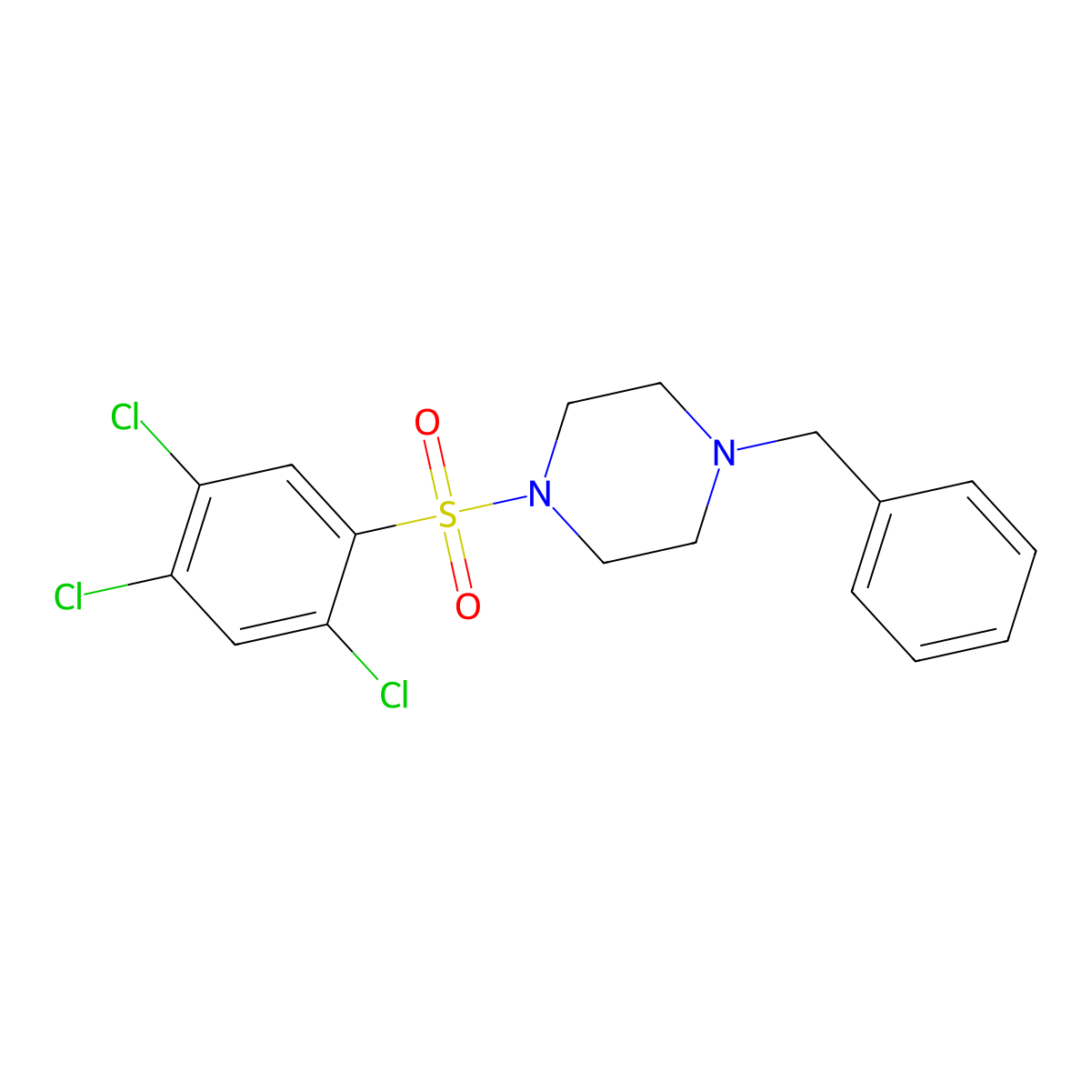 1-Benzyl-4-[(2,4,5-trichlorophenyl)sulfonyl]piperazine molecular structure, CAS 325813-76-1
