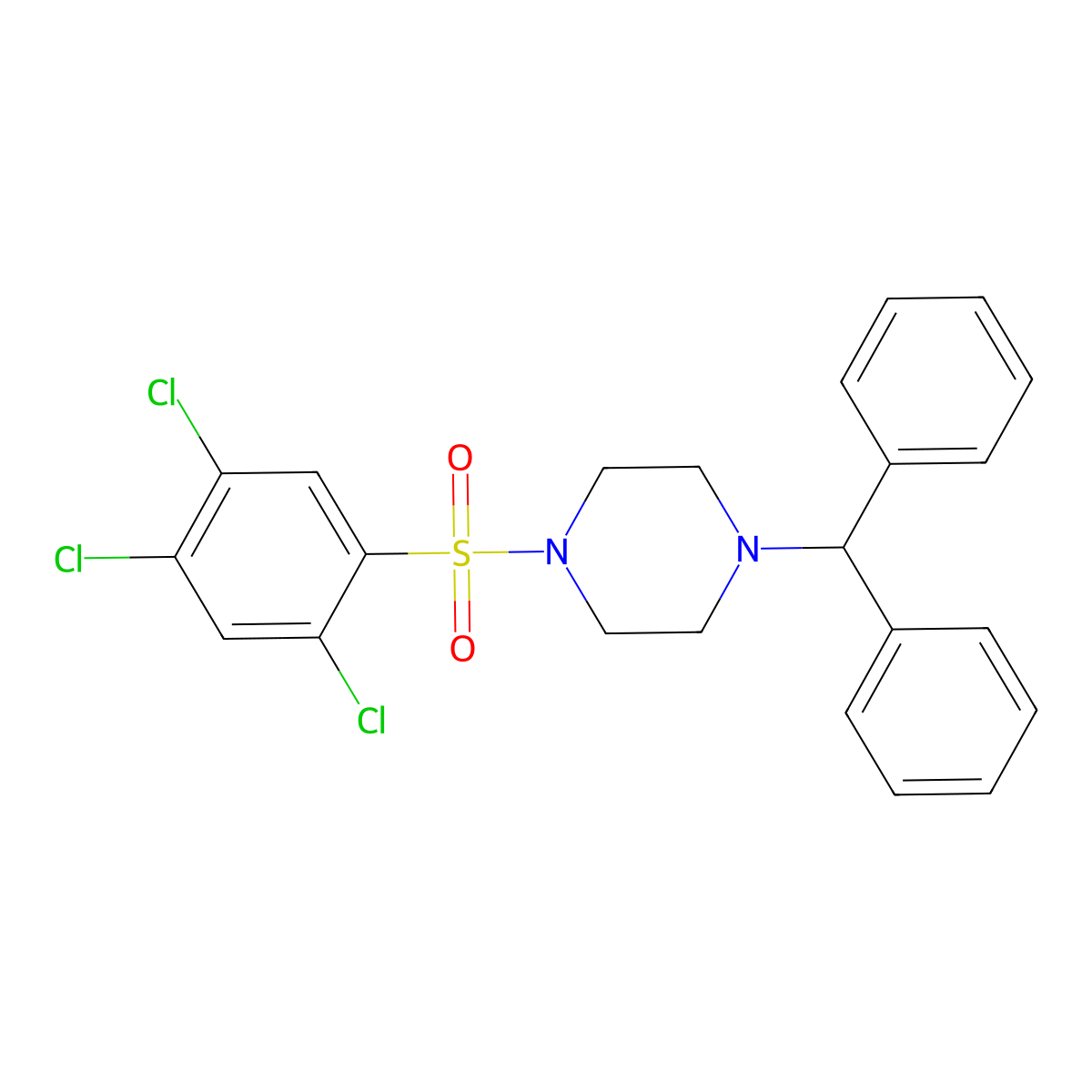 1-((4-(Diphenylmethyl)piperazinyl)sulfonyl)-2,4,5-trichlorobenzene molecular structure, CAS 325813-77-2