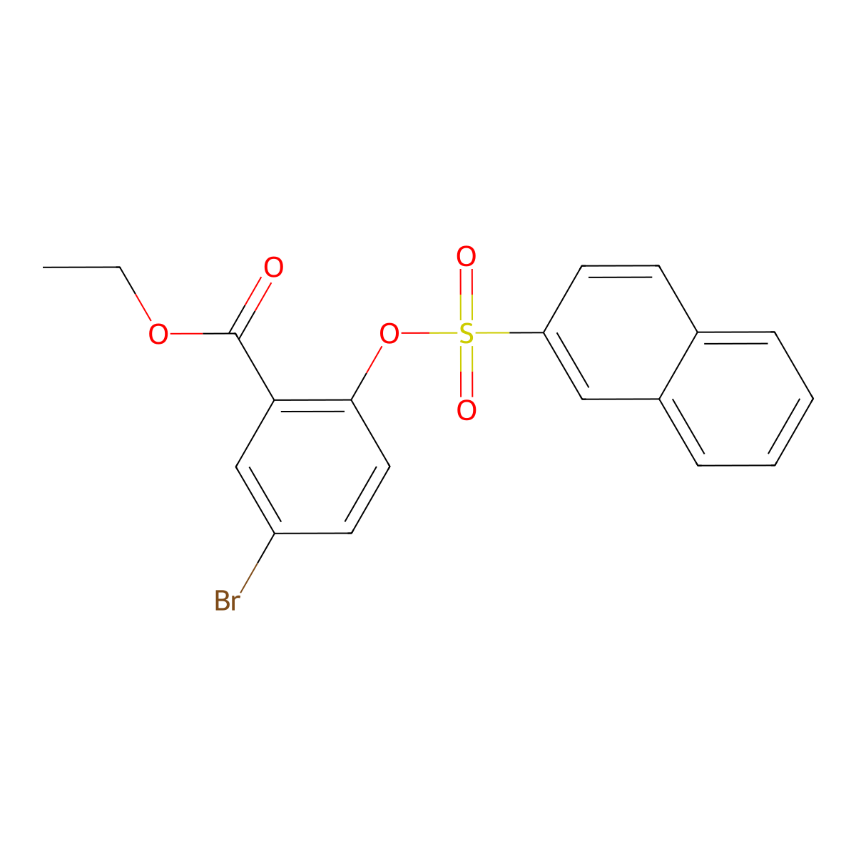 Ethyl 5-bromo-2-((naphthalen-2-ylsulfonyl)oxy)benzoate molecular structure, CAS 325813-78-3