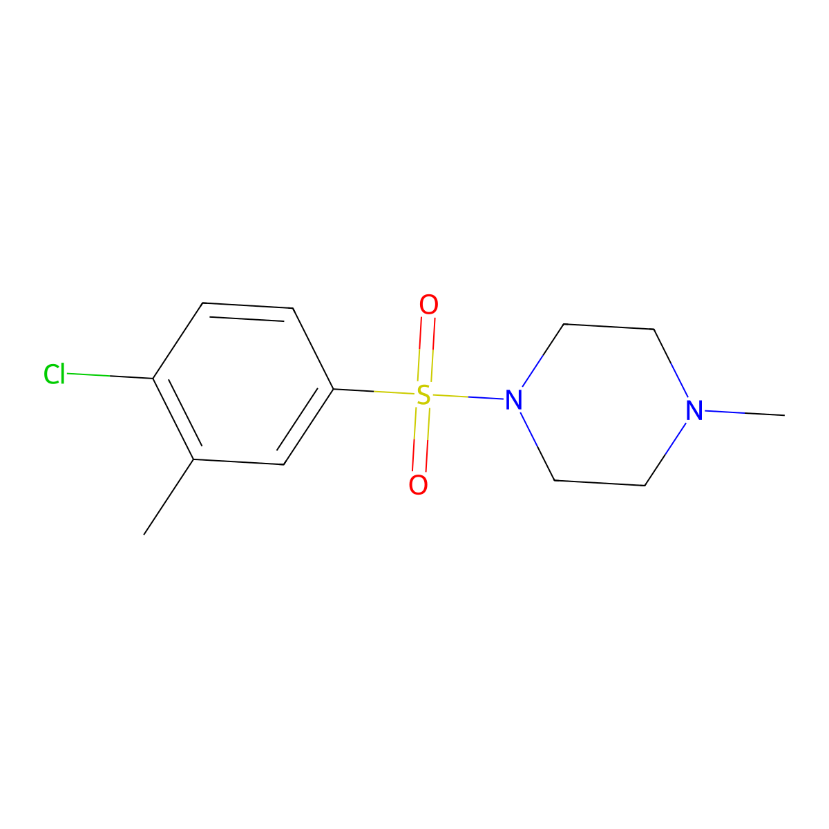 1-[(4-Chloro-3-methylphenyl)sulfonyl]-4-methylpiperazine molecular structure, CAS 325813-86-3