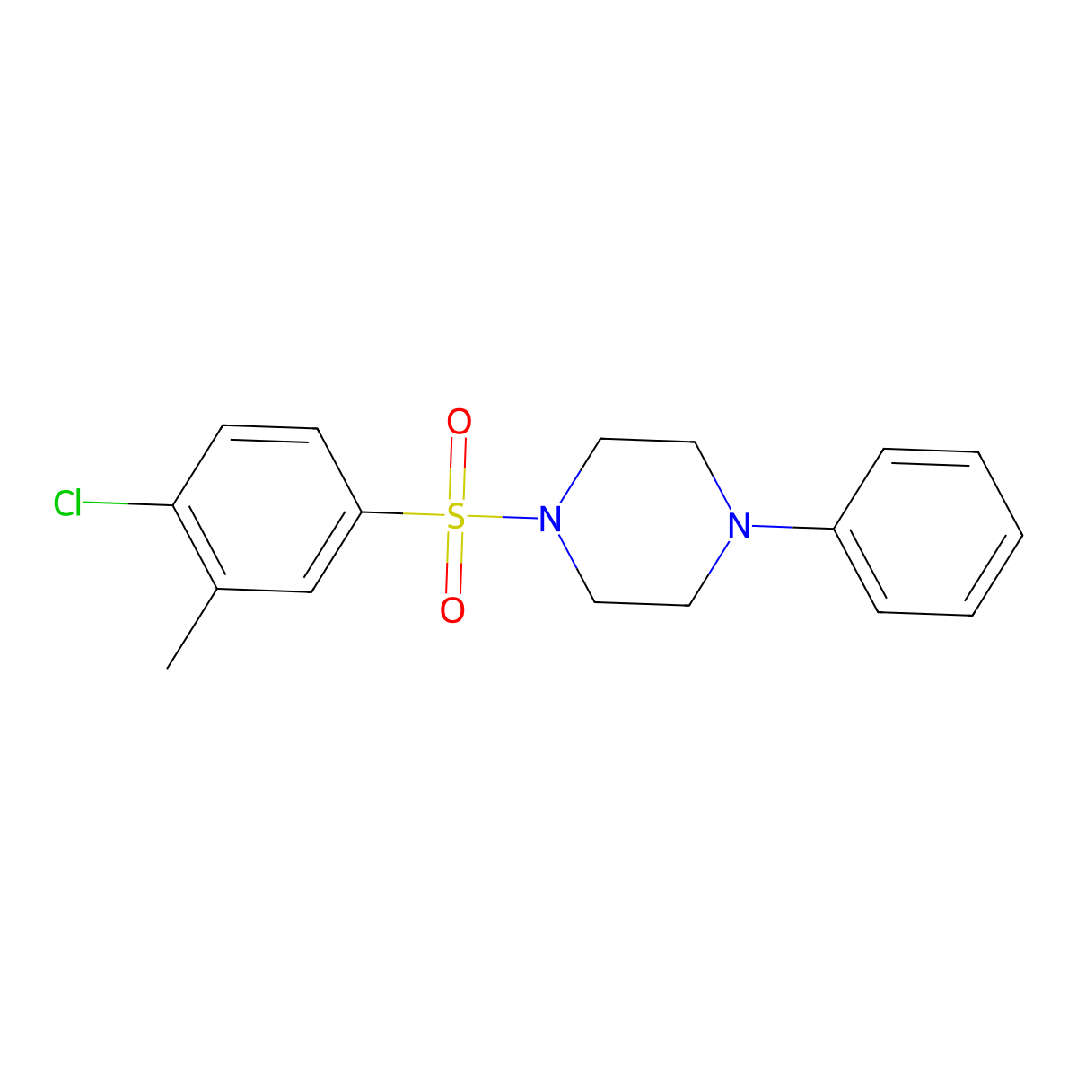 1-(4-Chloro-3-methylphenyl)sulfonyl-4-phenylpiperazine molecular structure, CAS 325813-87-4