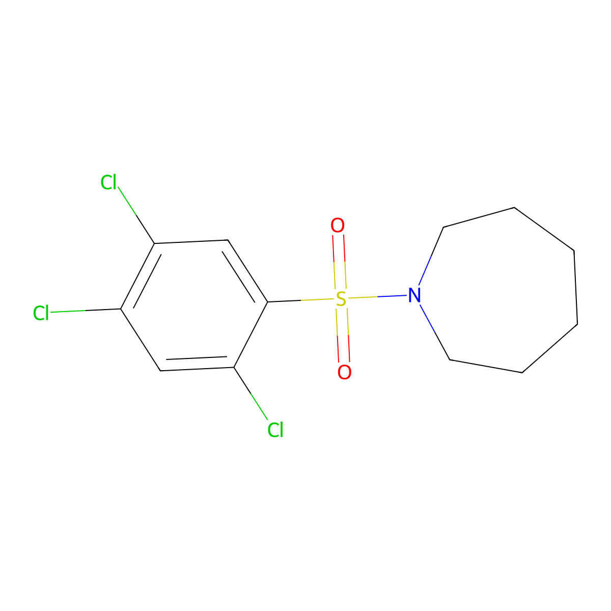 1-(2,4,5-Trichlorobenzenesulfonyl)azepane molecular structure, CAS 325813-92-1