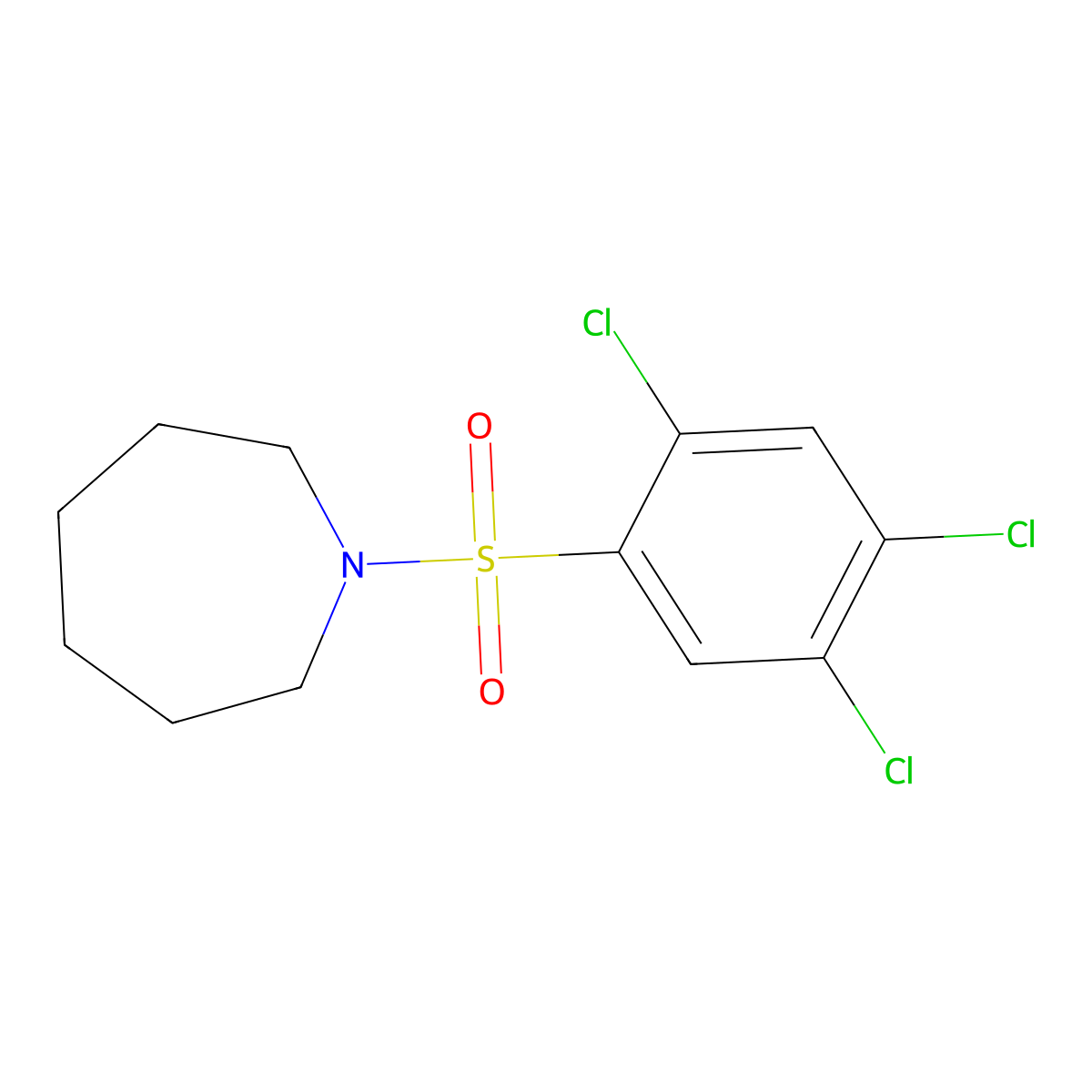 1-(2,4,5-Trichlorobenzenesulfonyl)azepane molecular structure, CAS 325813-92-1