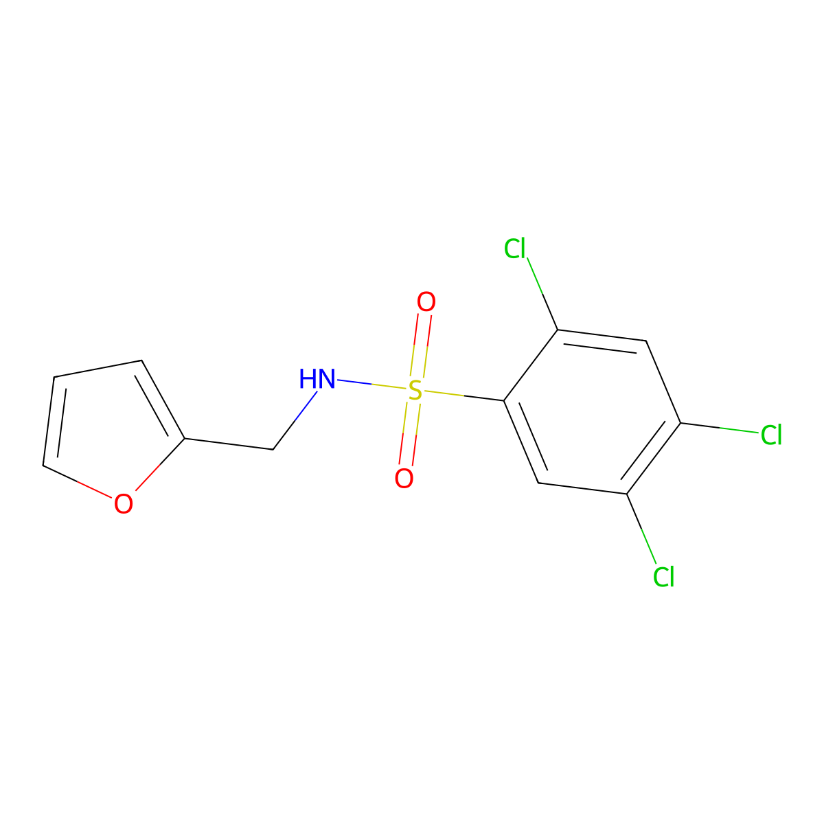 (2-Furylmethyl)[(2,4,5-trichlorophenyl)sulfonyl]amine molecular structure, CAS 325813-93-2