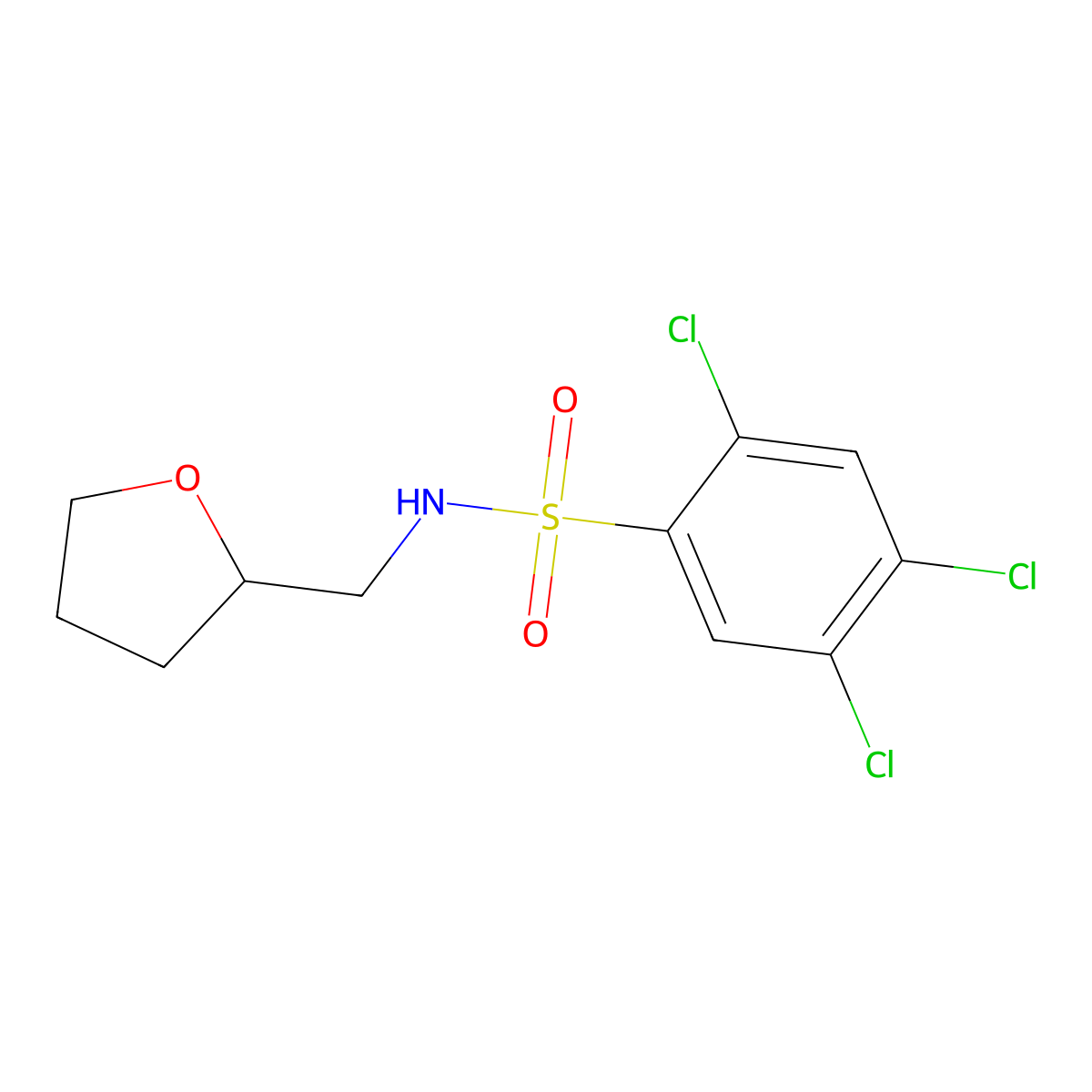 (Oxolan-2-ylmethyl)[(2,4,5-trichlorophenyl)sulfonyl]amine molecular structure, CAS 325813-94-3