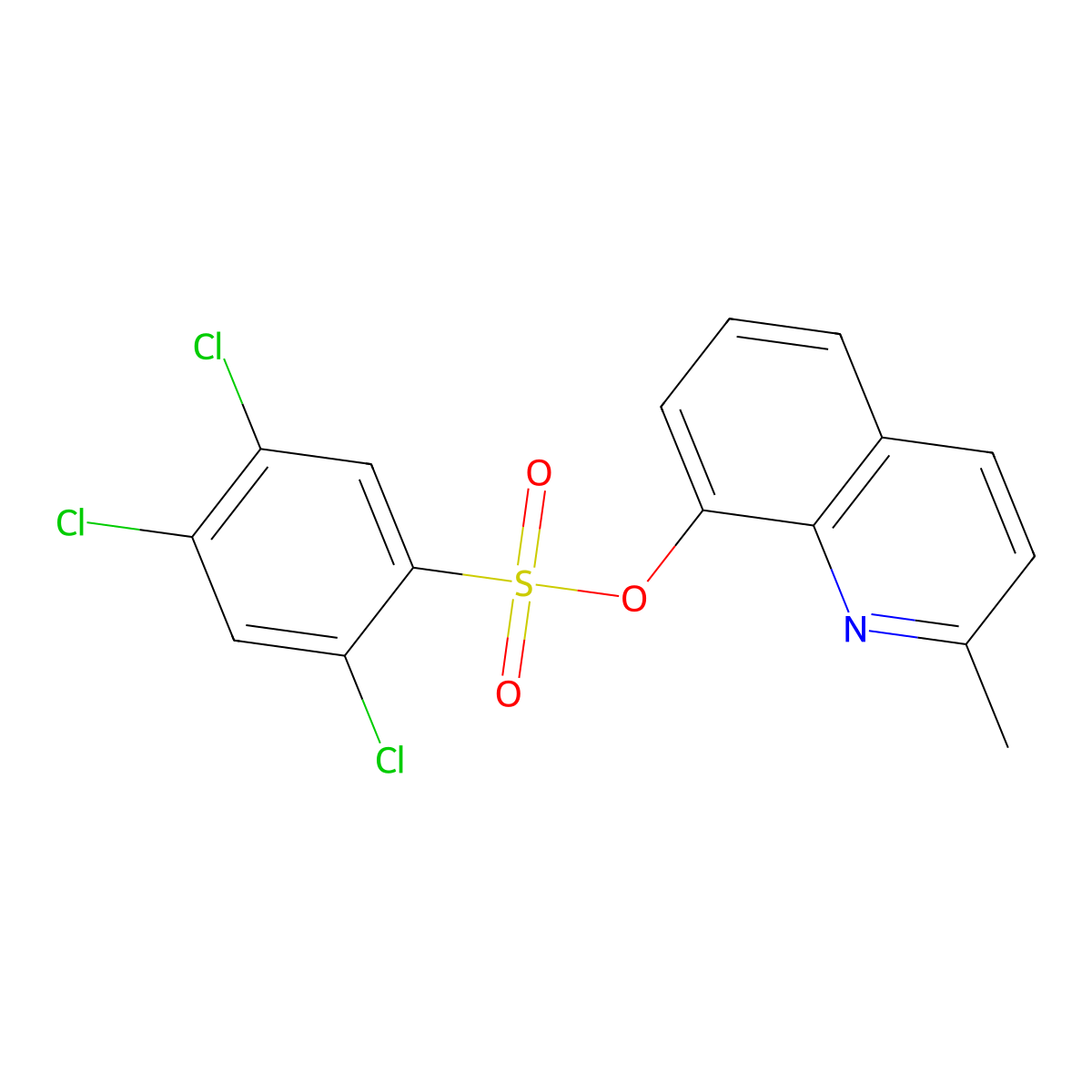 2-Methyl-8-quinolyl 2,4,5-trichlorobenzenesulfonate molecular structure, CAS 325814-02-6