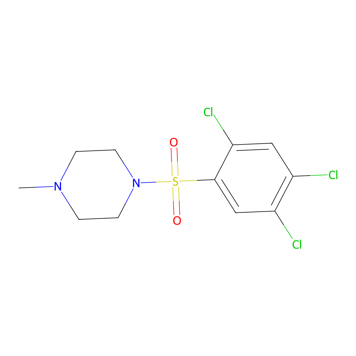 1-Methyl-4-(2,4,5-trichloro-benzenesulfonyl)-piperazine molecular structure, CAS 325814-06-0