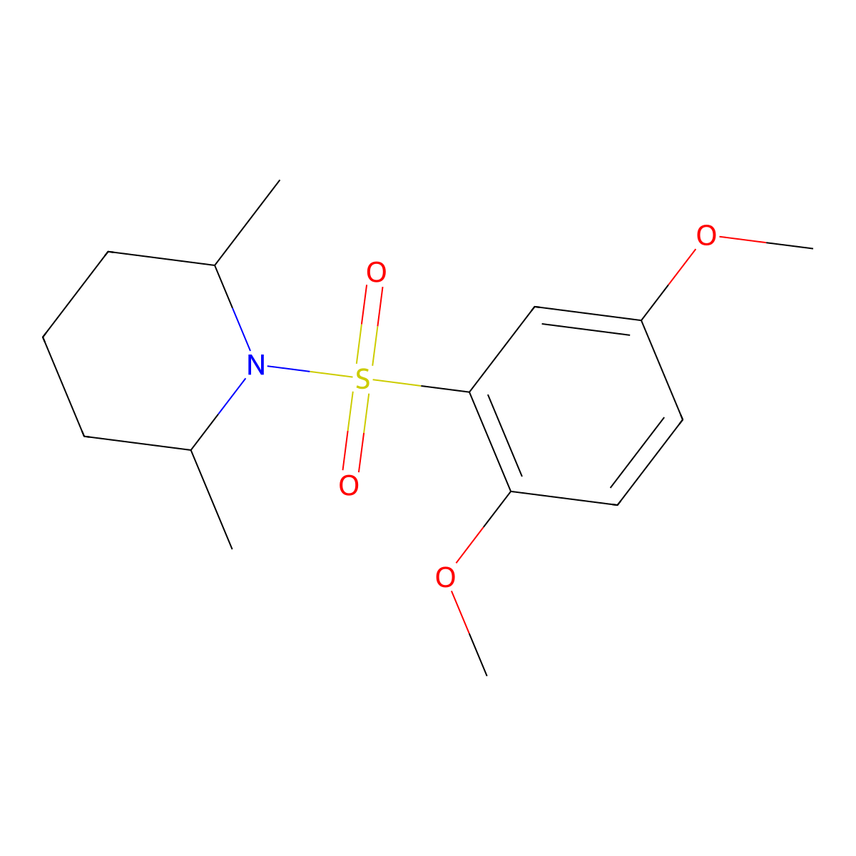 1-[(2,5-Dimethoxyphenyl)sulfonyl]-2,6-dimethylpiperidine molecular structure, CAS 325814-08-2