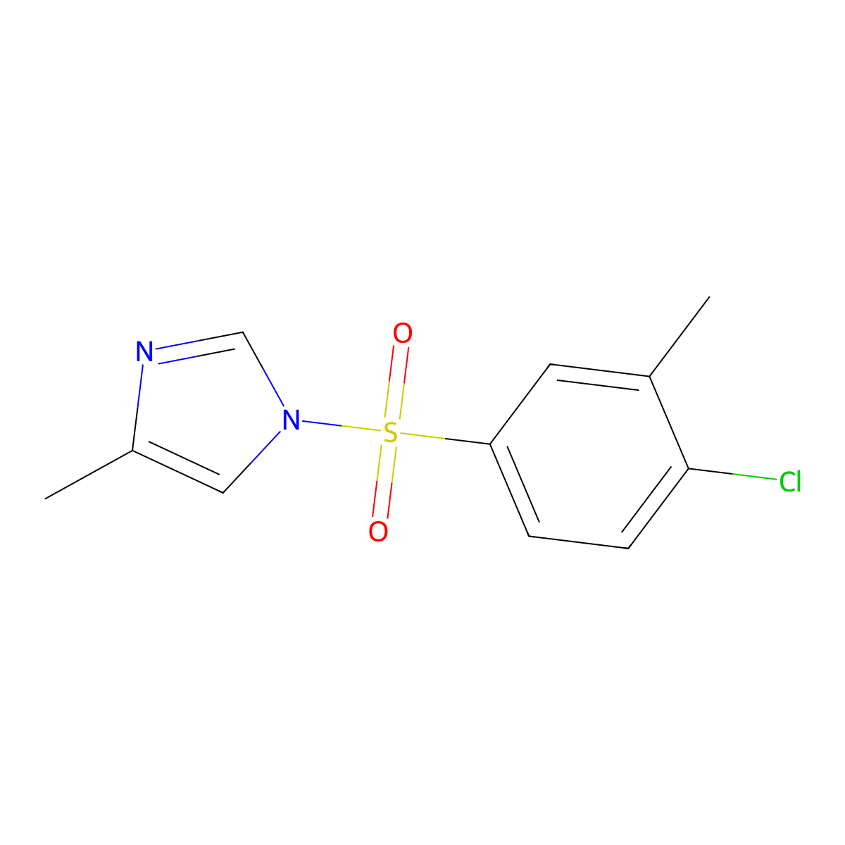 1-(4-chloro-3-methylbenzenesulfonyl)-4-methyl-1H-imidazole molecular structure, CAS 325814-19-5