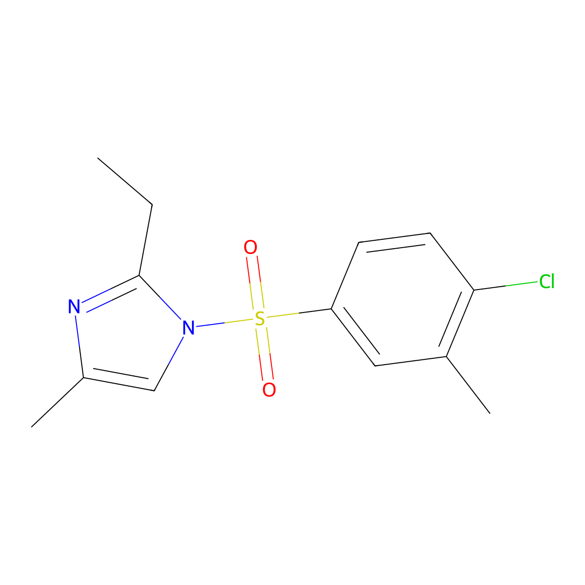 1-Chloro-4-[(2-ethyl-4-methylimidazolyl)sulfonyl]-2-methylbenzene molecular structure, CAS 325814-20-8