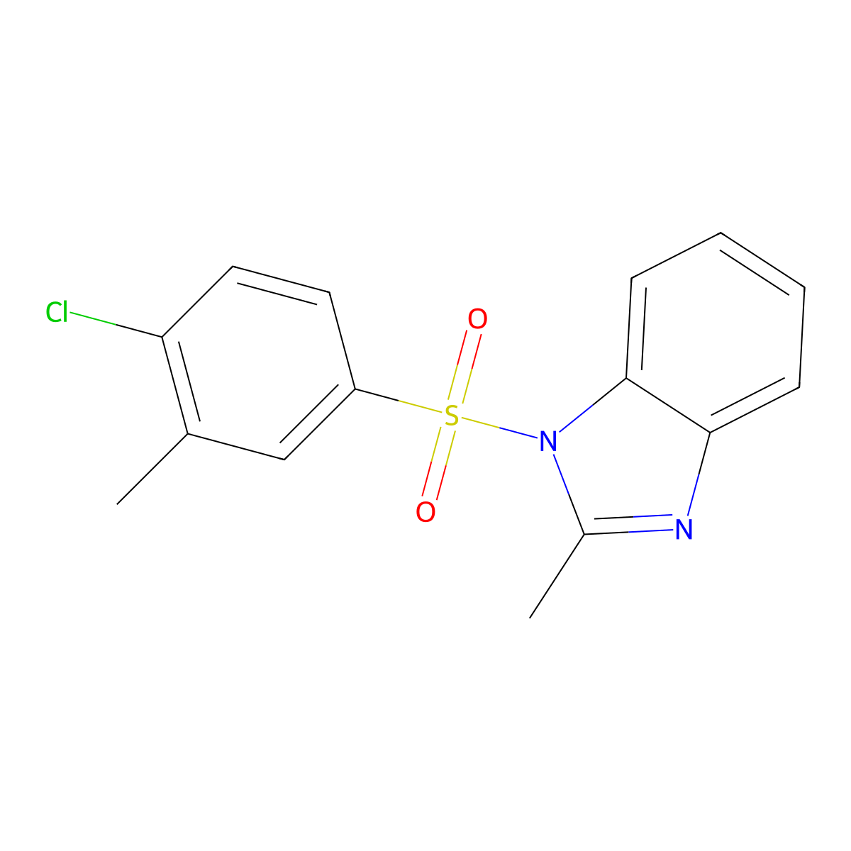 1-(4-chloro-3-methylbenzenesulfonyl)-2-methyl-1H-1,3-benzodiazole molecular structure, CAS 325814-24-2