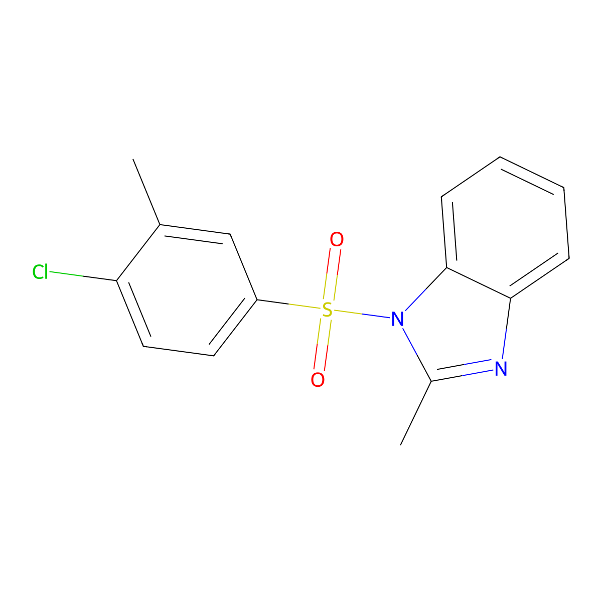 1-(4-chloro-3-methylbenzenesulfonyl)-2-methyl-1H-1,3-benzodiazole molecular structure, CAS 325814-24-2