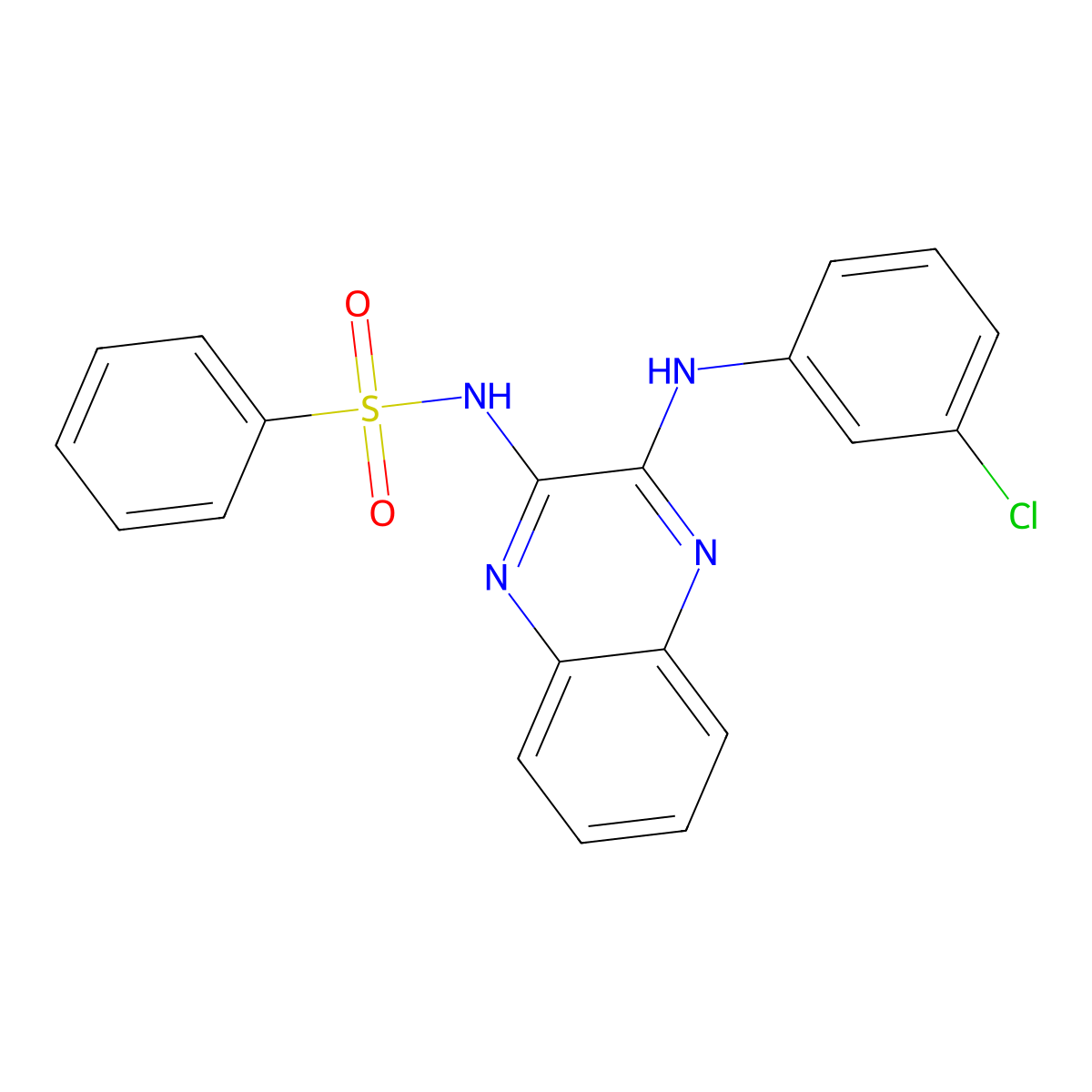 N-[3-(3-chloroanilino)quinoxalin-2-yl]benzenesulfonamide molecular structure, CAS 325815-60-9