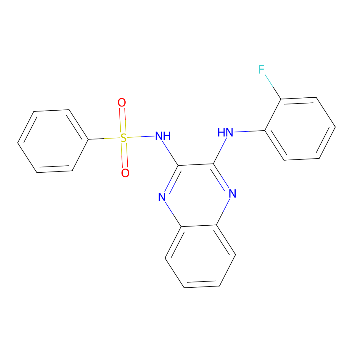 N-{3-[(2-fluorophenyl)amino]quinoxalin-2-yl}benzenesulfonamide molecular structure, CAS 325815-62-1