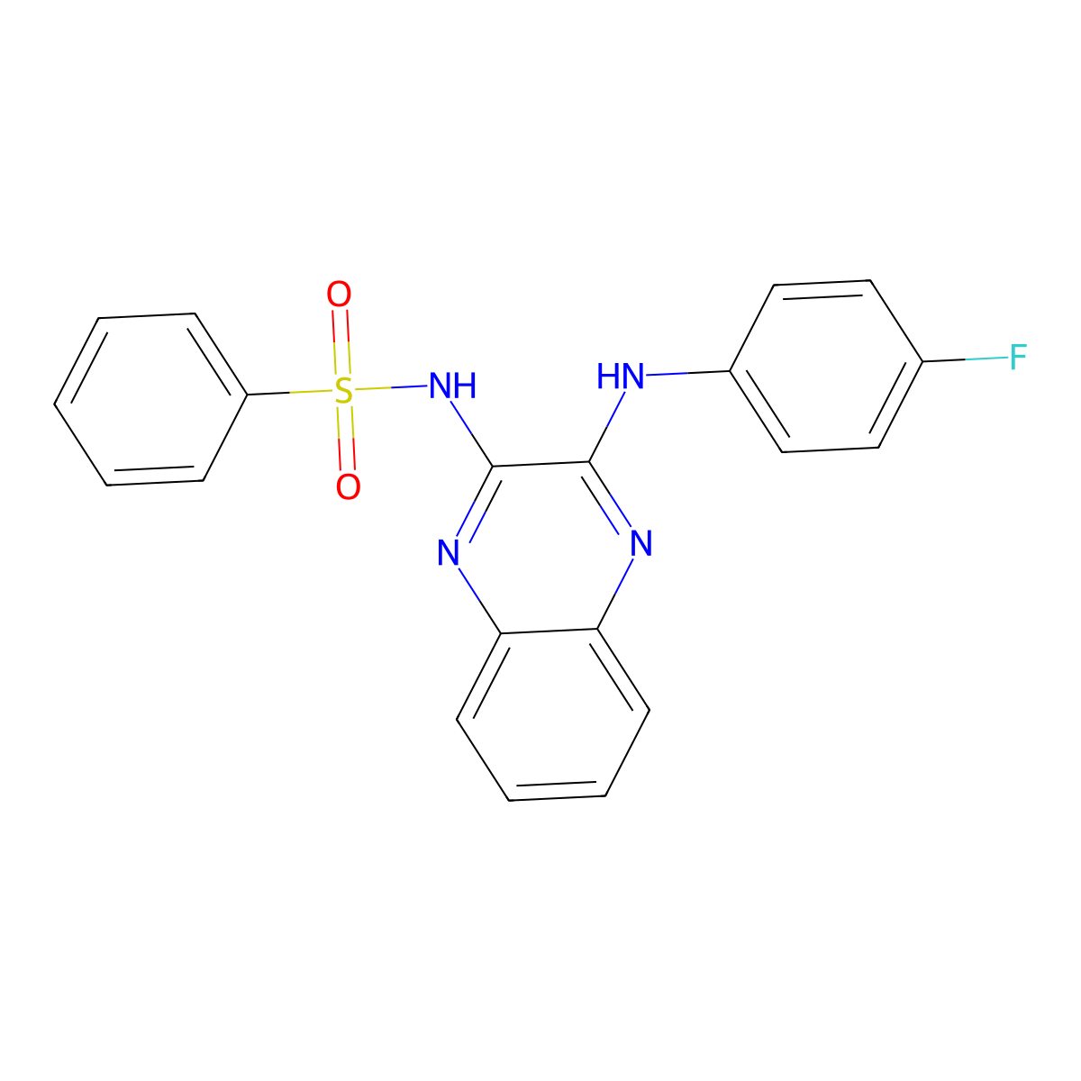 N-(3-(4-fluorophenylamino)quinoxalin-2-yl)benzenesulfonamide molecular structure, CAS 325815-76-7
