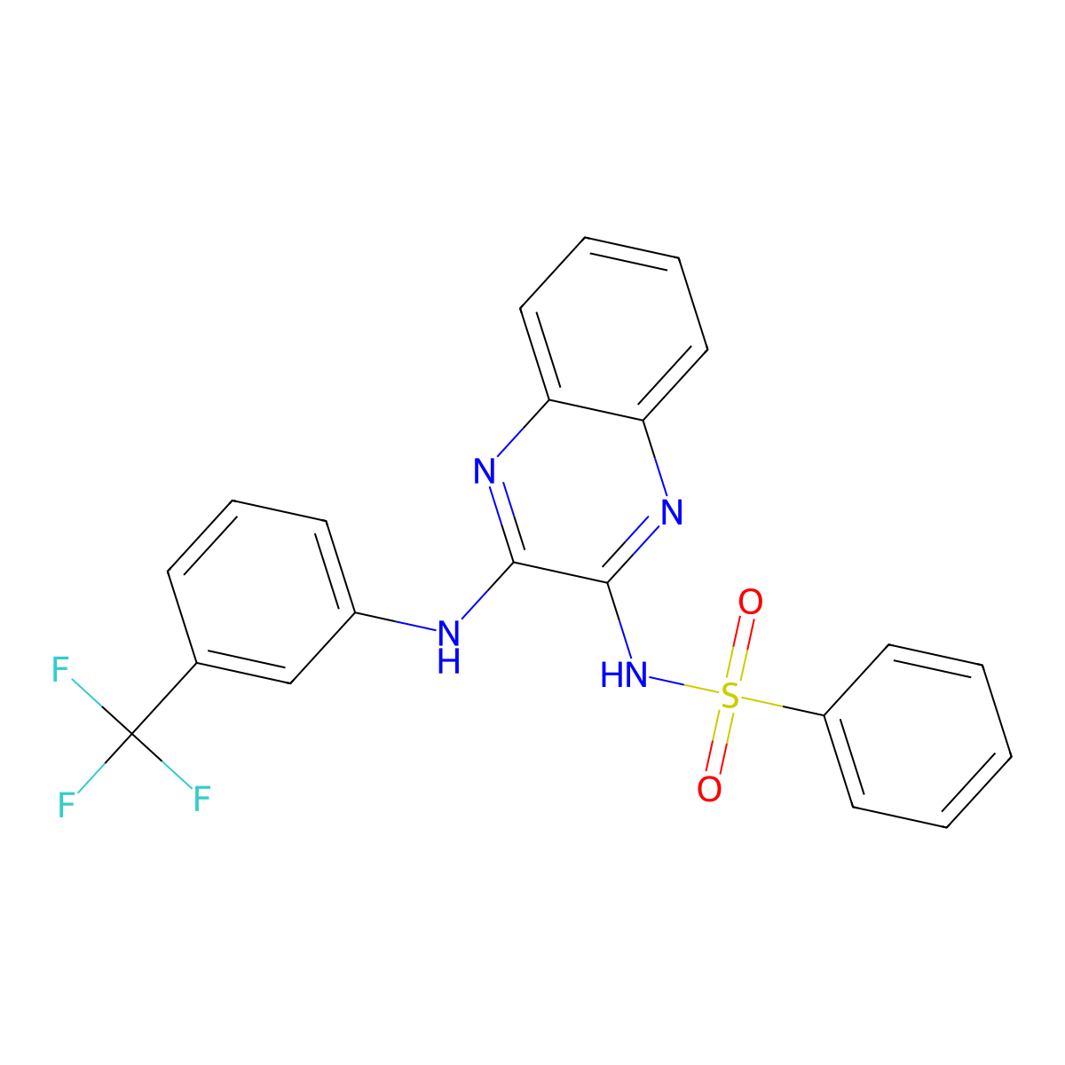N-[3-(3-Trifluoromethyl-phenylamino)-quinoxalin-2-yl]-benzenesulfonamide molecular structure, CAS 325815-82-5