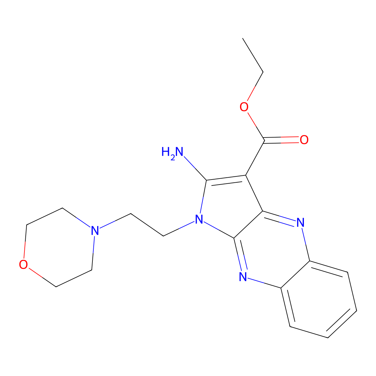 2-Amino-1-[2-(4-morpholinyl)ethyl]-3-pyrrolo[3,2-b]quinoxalinecarboxylic acid ethyl ester molecular structure, CAS 325815-91-6