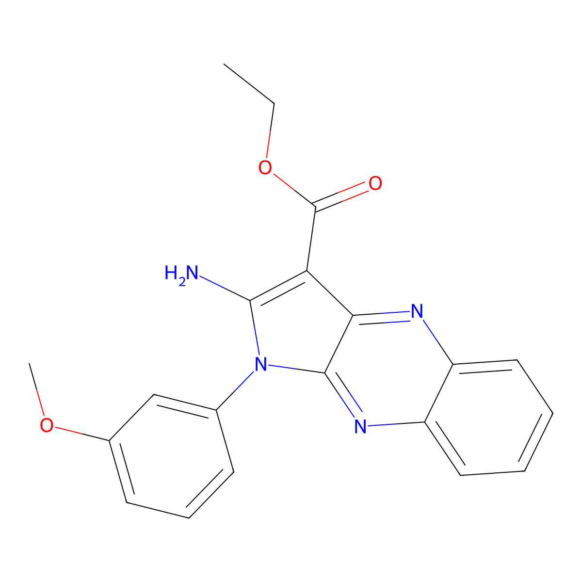 ethyl 2-amino-1-(3-methoxyphenyl)-1H-pyrrolo[2,3-b]quinoxaline-3-carboxylate molecular structure, CAS 325816-75-9