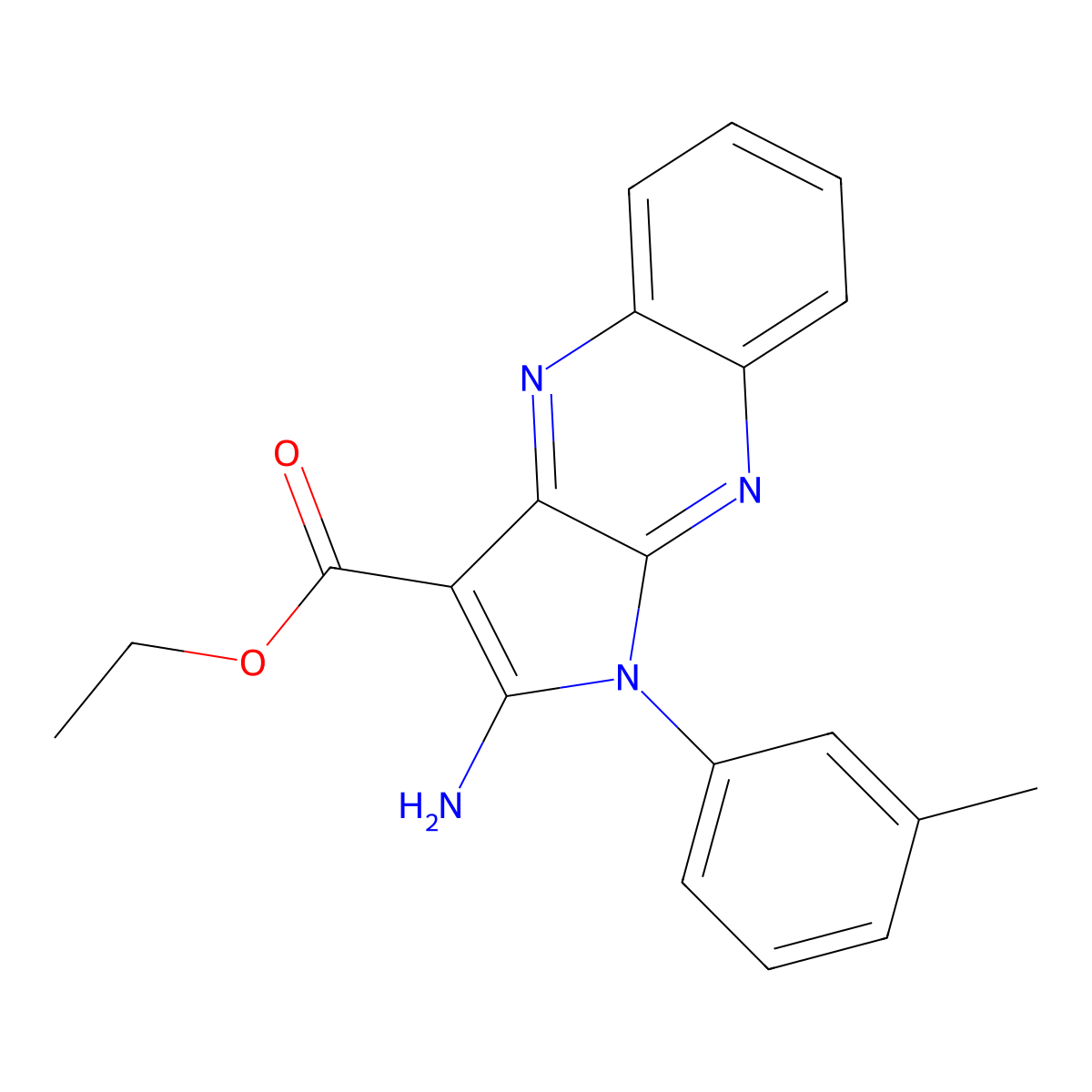 ethyl 2-amino-1-(3-methylphenyl)-1H-pyrrolo[2,3-b]quinoxaline-3-carboxylate molecular structure, CAS 325816-78-2