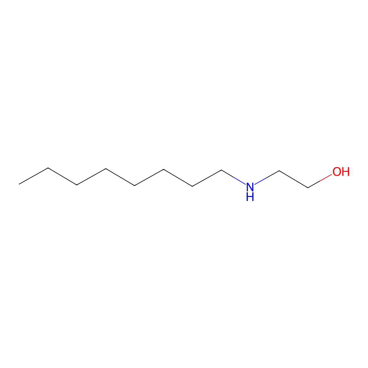 N-Octylaminoethanol molecular structure, CAS 32582-63-1