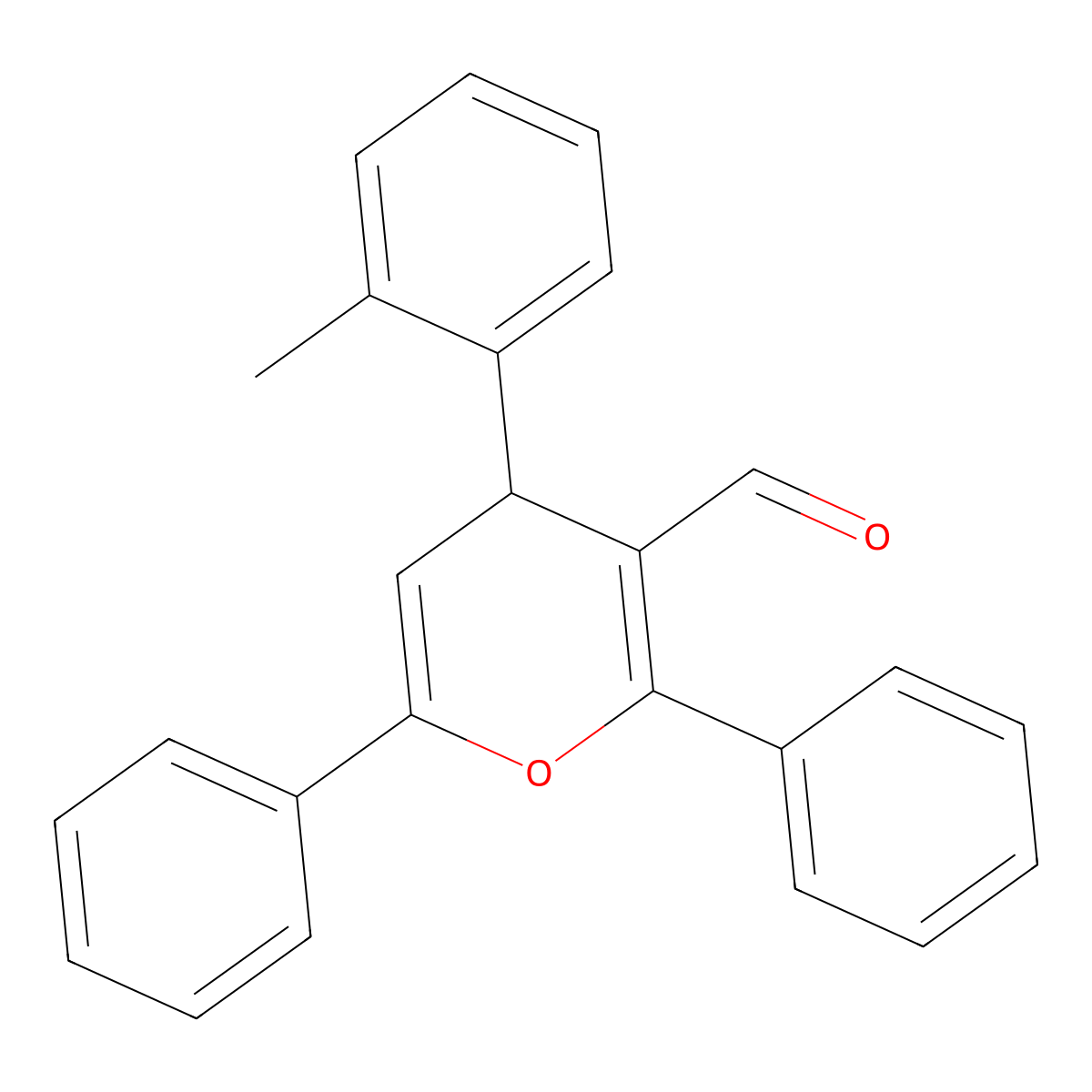 4-(2-methylphenyl)-2,6-diphenyl-4H-pyran-3-carbaldehyde molecular structure, CAS 325821-29-2