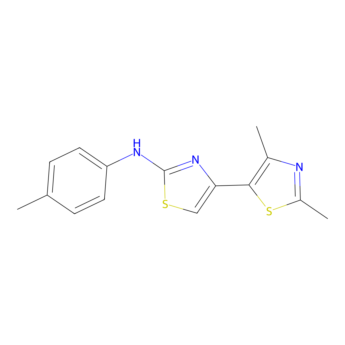 4-(2,4-dimethyl-1,3-thiazol-5-yl)-N-(4-methylphenyl)-1,3-thiazol-2-amine molecular structure, CAS 325821-54-3