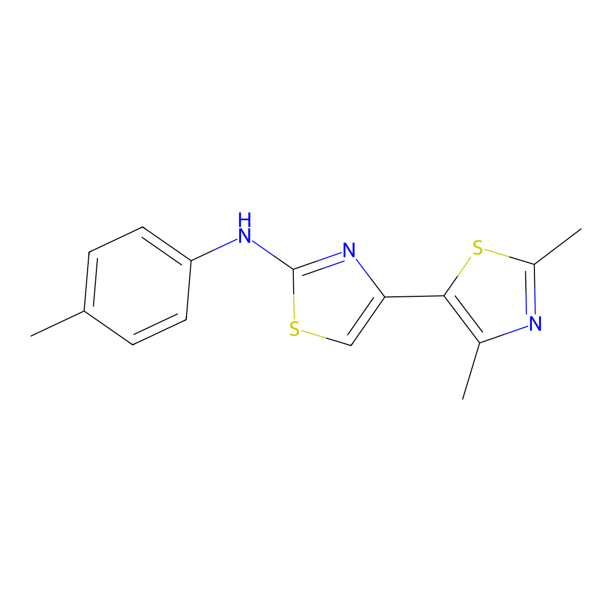 4-(2,4-dimethyl-1,3-thiazol-5-yl)-N-(4-methylphenyl)-1,3-thiazol-2-amine molecular structure, CAS 325821-54-3
