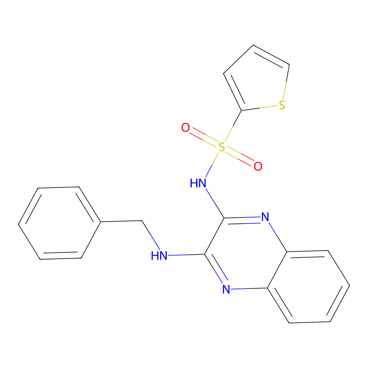 N-[3-(benzylamino)quinoxalin-2-yl]thiophene-2-sulfonamide molecular structure, CAS 325821-65-6