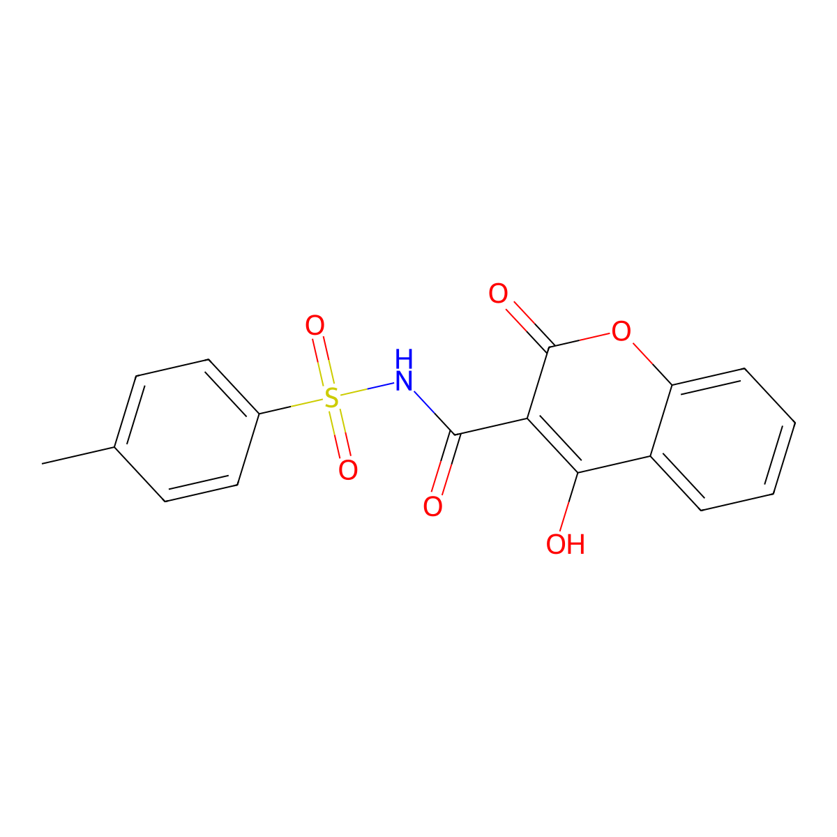 4-hydroxy-N-(4-methylbenzenesulfonyl)-2-oxo-2H-chromene-3-carboxamide molecular structure, CAS 325821-90-7