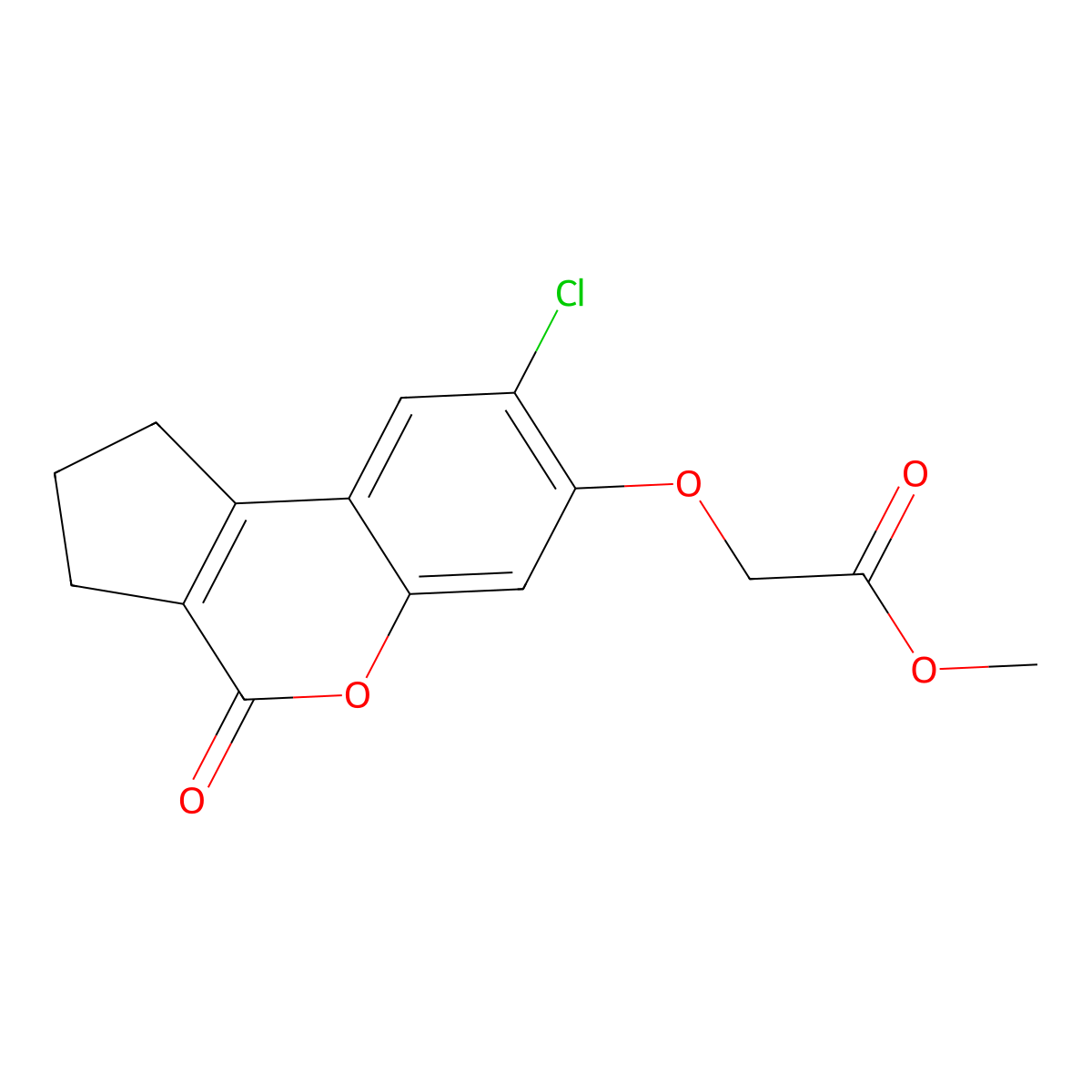 Methyl [(8-chloro-4-oxo-1,2,3,4-tetrahydrocyclopenta[c]chromen-7-yl)oxy]acetate molecular structure, CAS 325821-94-1
