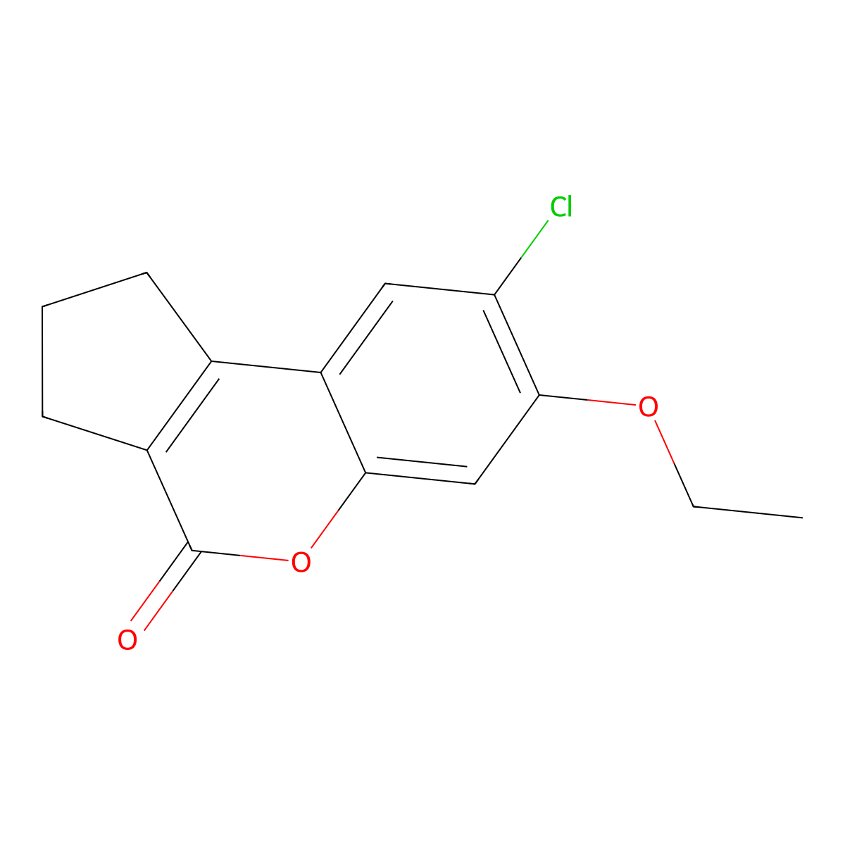8-chloro-7-ethoxy-2,3-dihydrocyclopenta[c]chromen-4(1H)-one molecular structure, CAS 325821-95-2