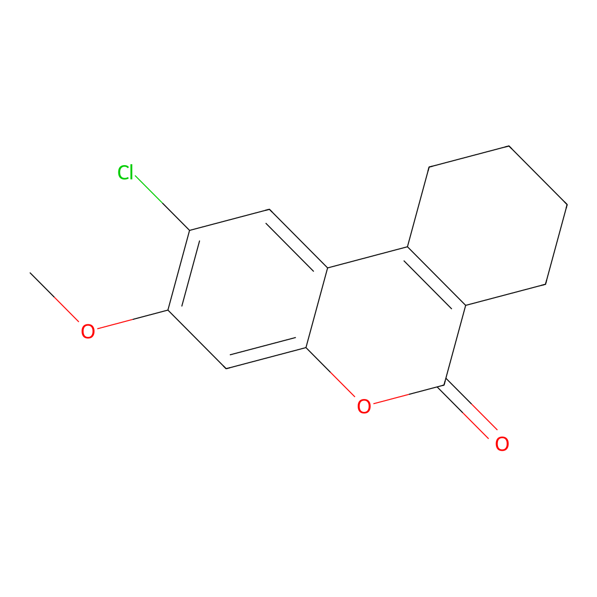 2-Chloro-3-methoxy-7,8,9,10-tetrahydrobenzo[c]chromen-6-one molecular structure, CAS 325822-09-1