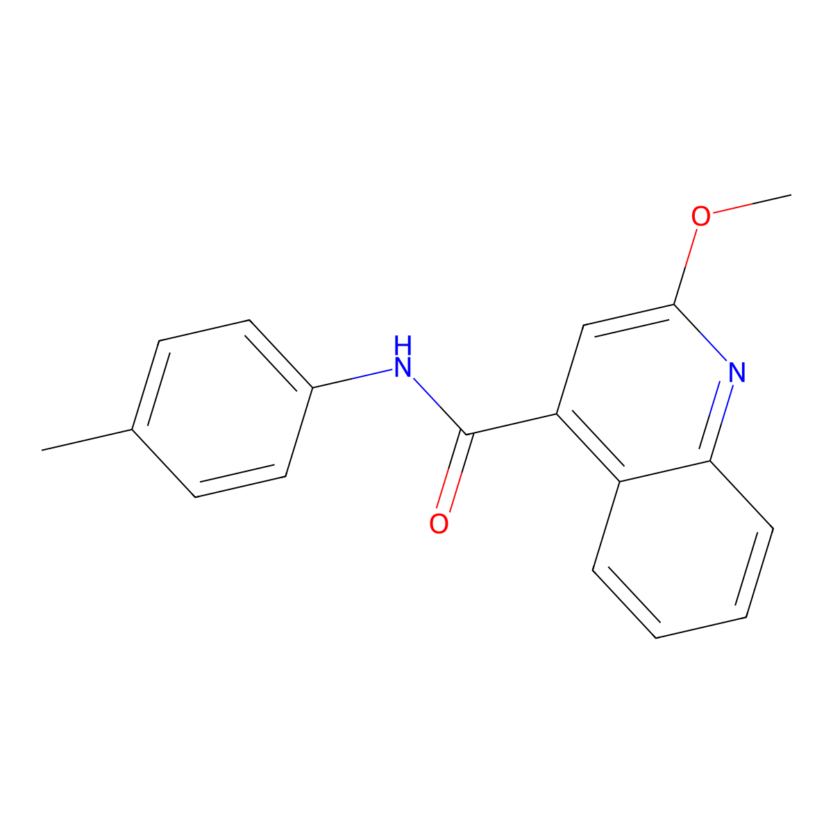 2-methoxy-N-(4-methylphenyl)quinoline-4-carboxamide molecular structure, CAS 325822-19-3