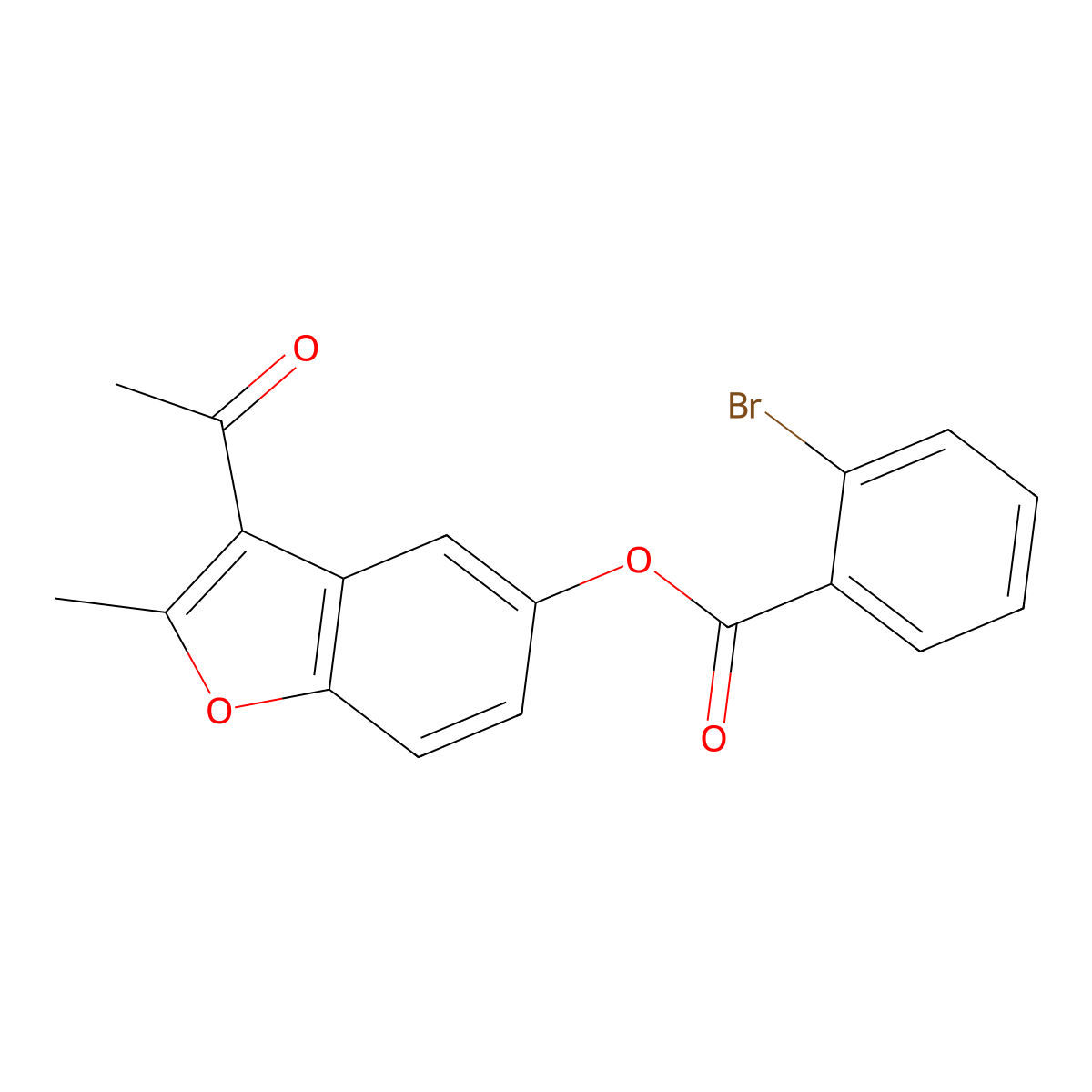 3-Acetyl-2-methyl-1-benzofuran-5-yl 2-bromobenzoate molecular structure, CAS 325822-46-6