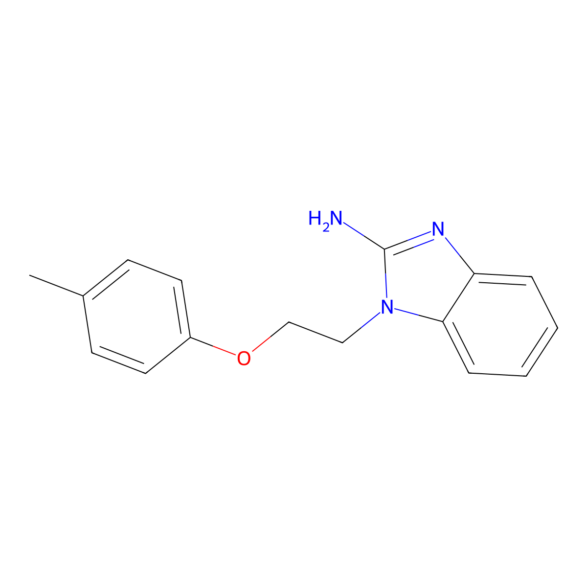 1-(2-p-Tolyloxy-ethyl)-1H-benzoimidazol-2-ylamine molecular structure, CAS 325822-85-3