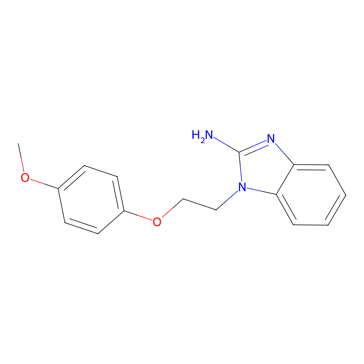 1-[2-(4-Methoxy-phenoxy)-ethyl]-1H-benzoimidazol-2-ylamine molecular structure, CAS 325822-94-4