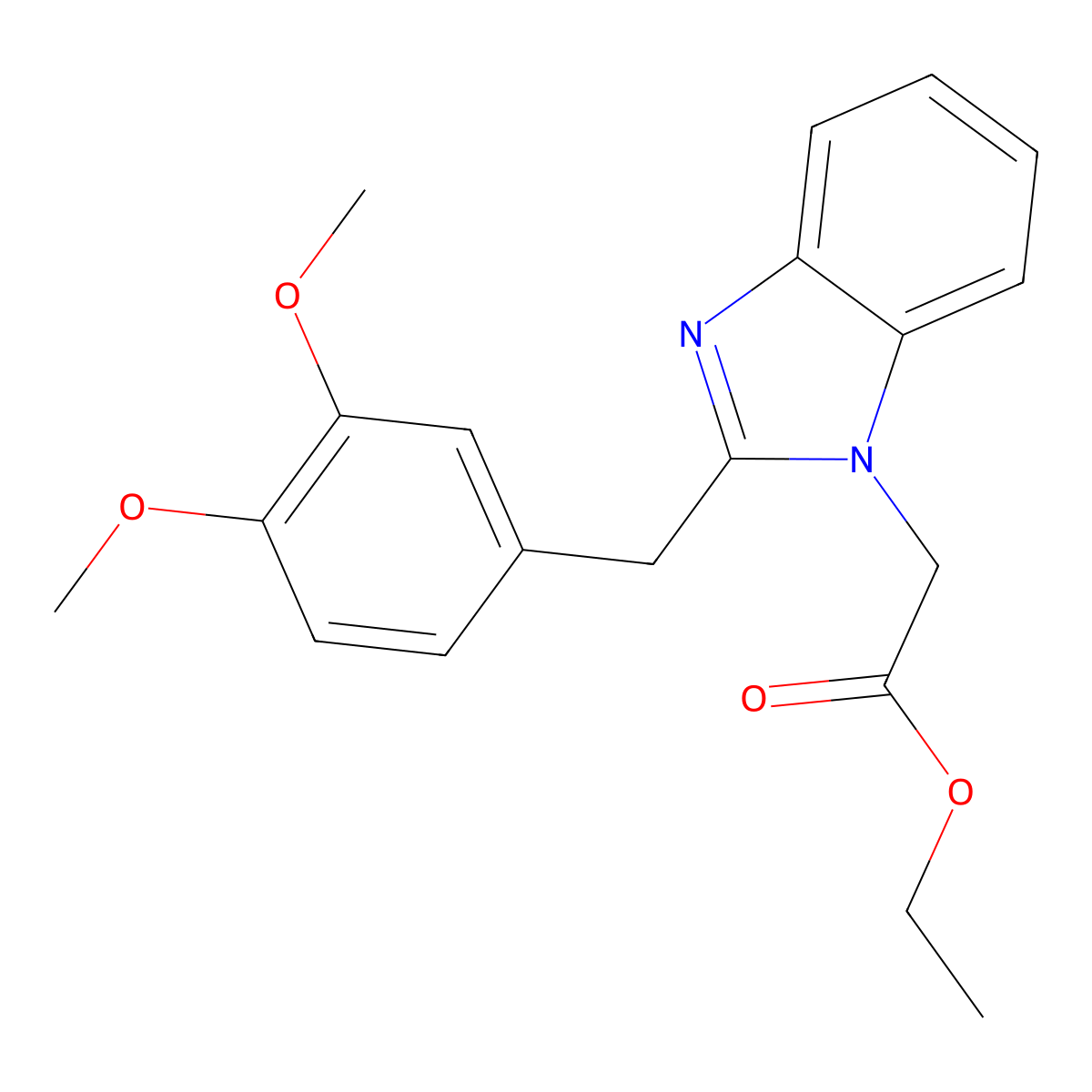 ethyl [2-(3,4-dimethoxybenzyl)-1H-benzimidazol-1-yl]acetate molecular structure, CAS 325823-18-5