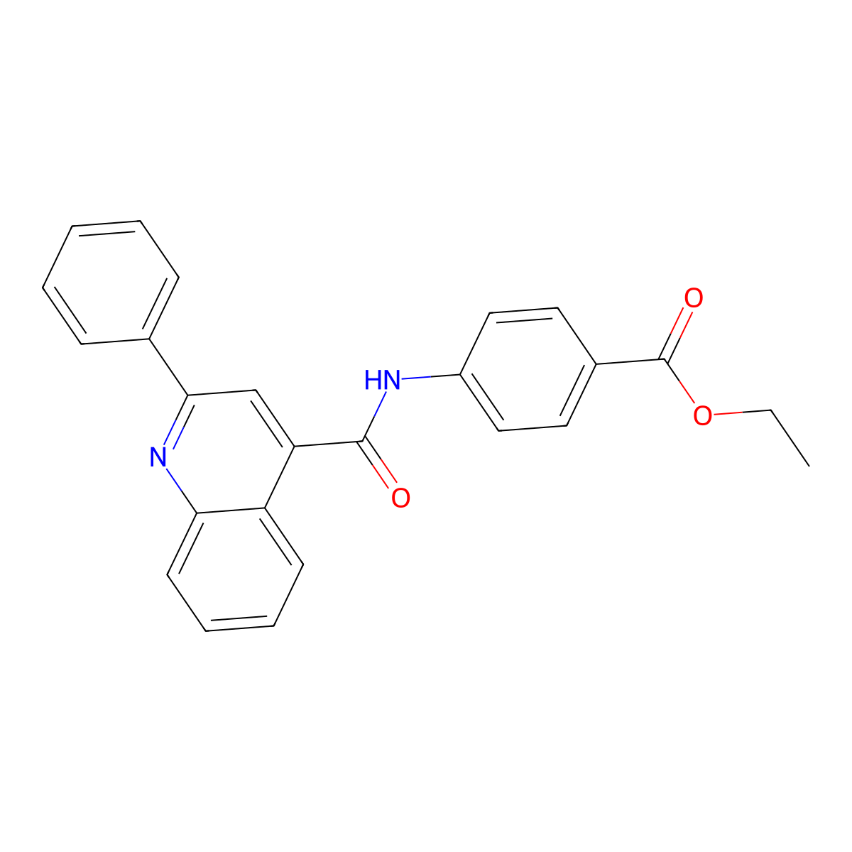 Ethyl 4-{[(2-phenylquinolin-4-yl)carbonyl]amino}benzoate molecular structure, CAS 325823-30-1