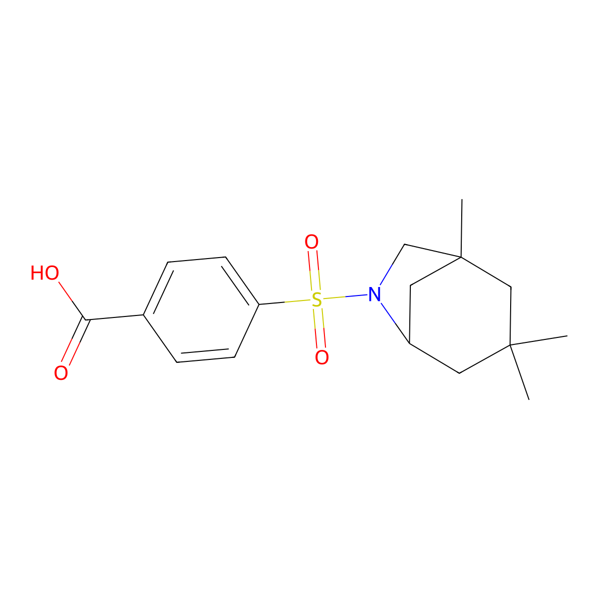 4-(1,3,3-Trimethyl-6-aza-bicyclo[3.2.1]octane-6-sulfonyl)-benzoic acid molecular structure, CAS 325830-48-6