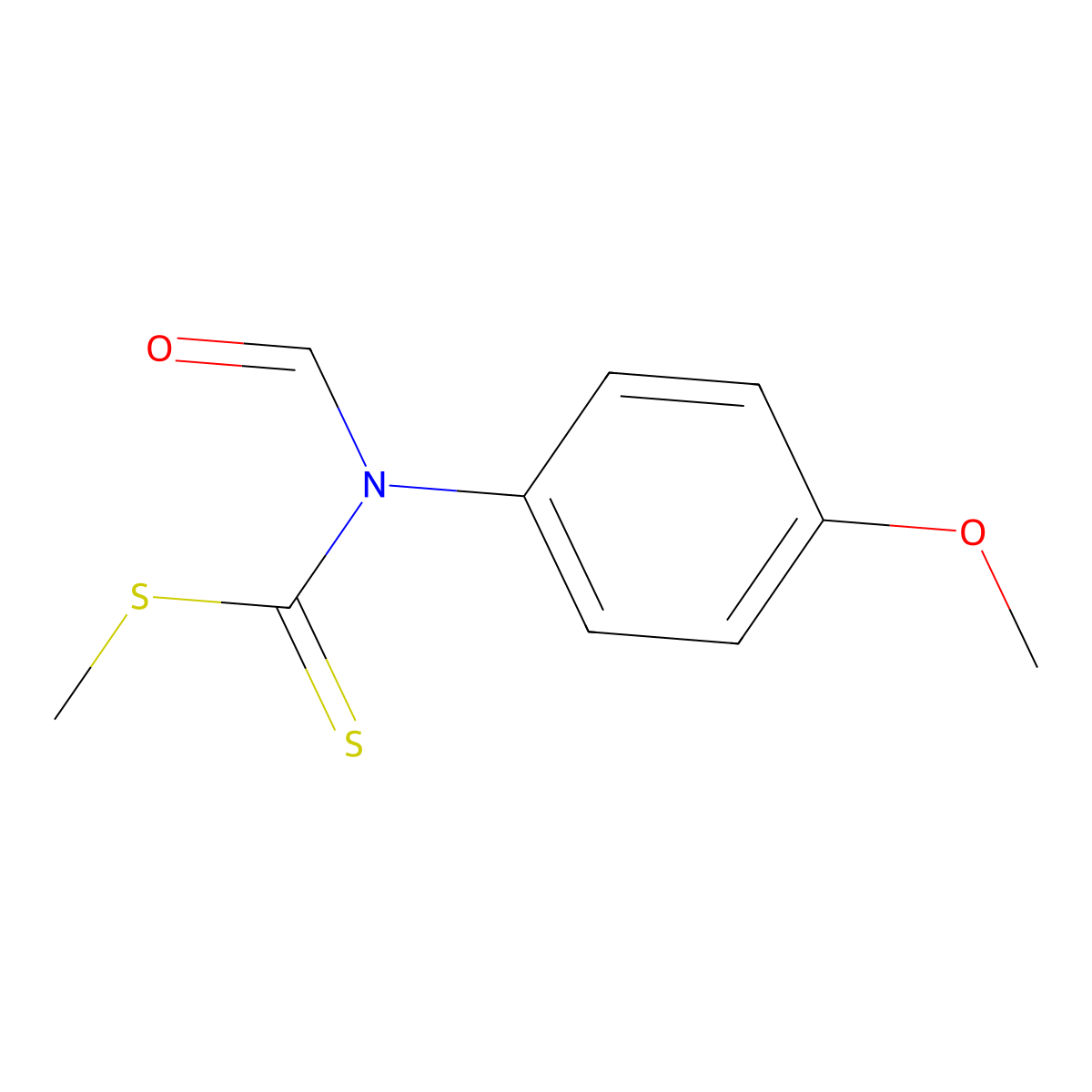 Methyl formyl(4-methoxyphenyl)carbamodithioate molecular structure, CAS 325831-15-0