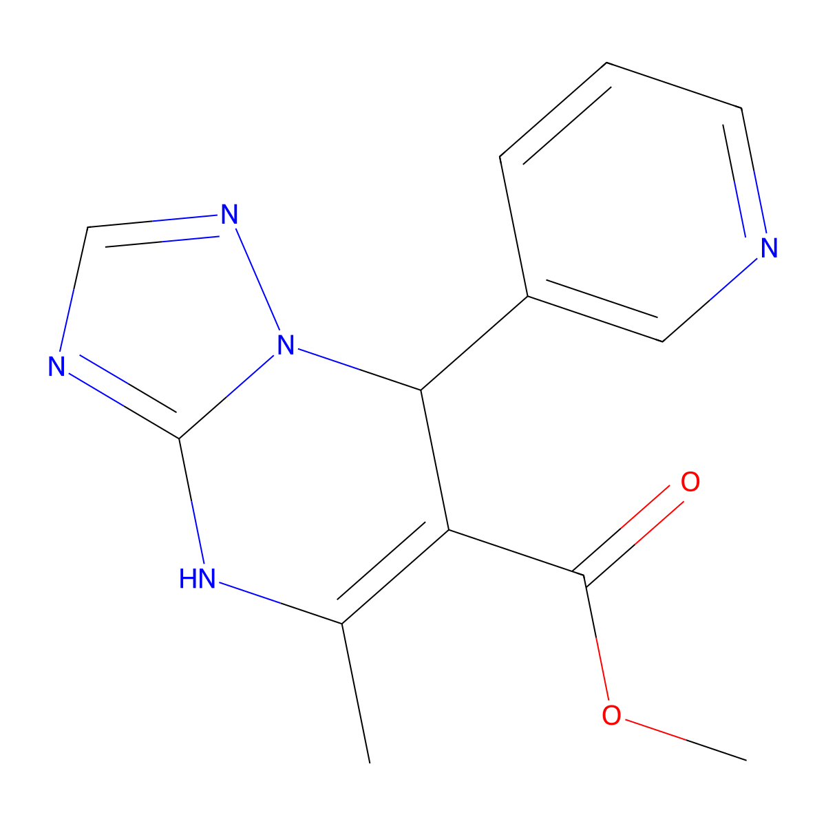 Methyl 5-methyl-7-(pyridin-3-yl)-4,7-dihydro[1,2,4]triazolo[1,5-a]pyrimidine-6-carboxylate molecular structure, CAS 325831-35-4
