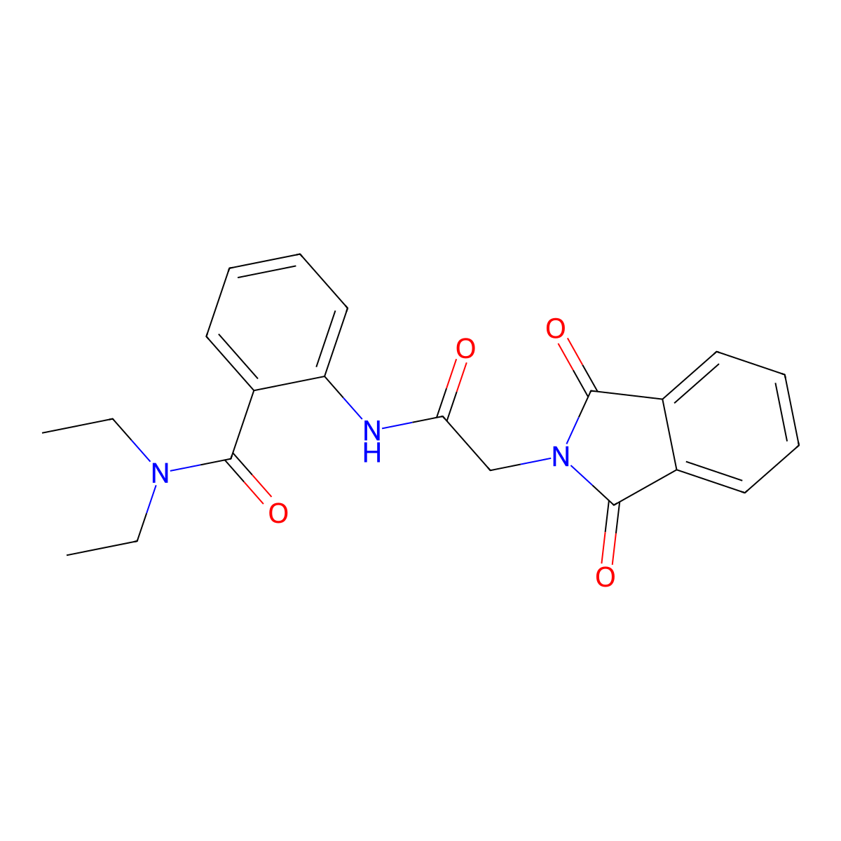 2-{[(1,3-dioxo-1,3-dihydro-2H-isoindol-2-yl)acetyl]amino}-N,N-diethylbenzamide molecular structure, CAS 325831-50-3