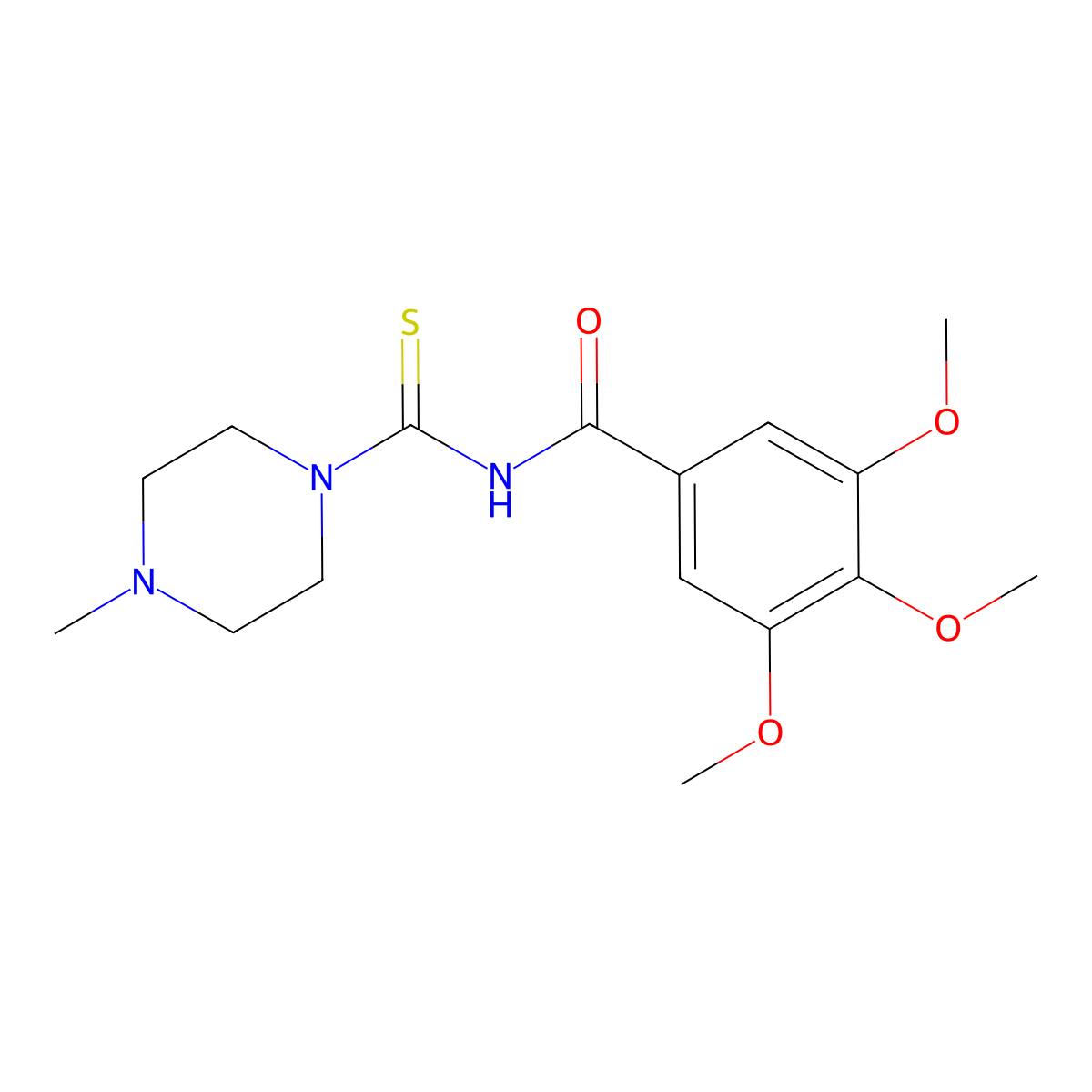 3,4,5-trimethoxy-N-(4-methylpiperazine-1-carbothioyl)benzamide molecular structure, CAS 325831-53-6
