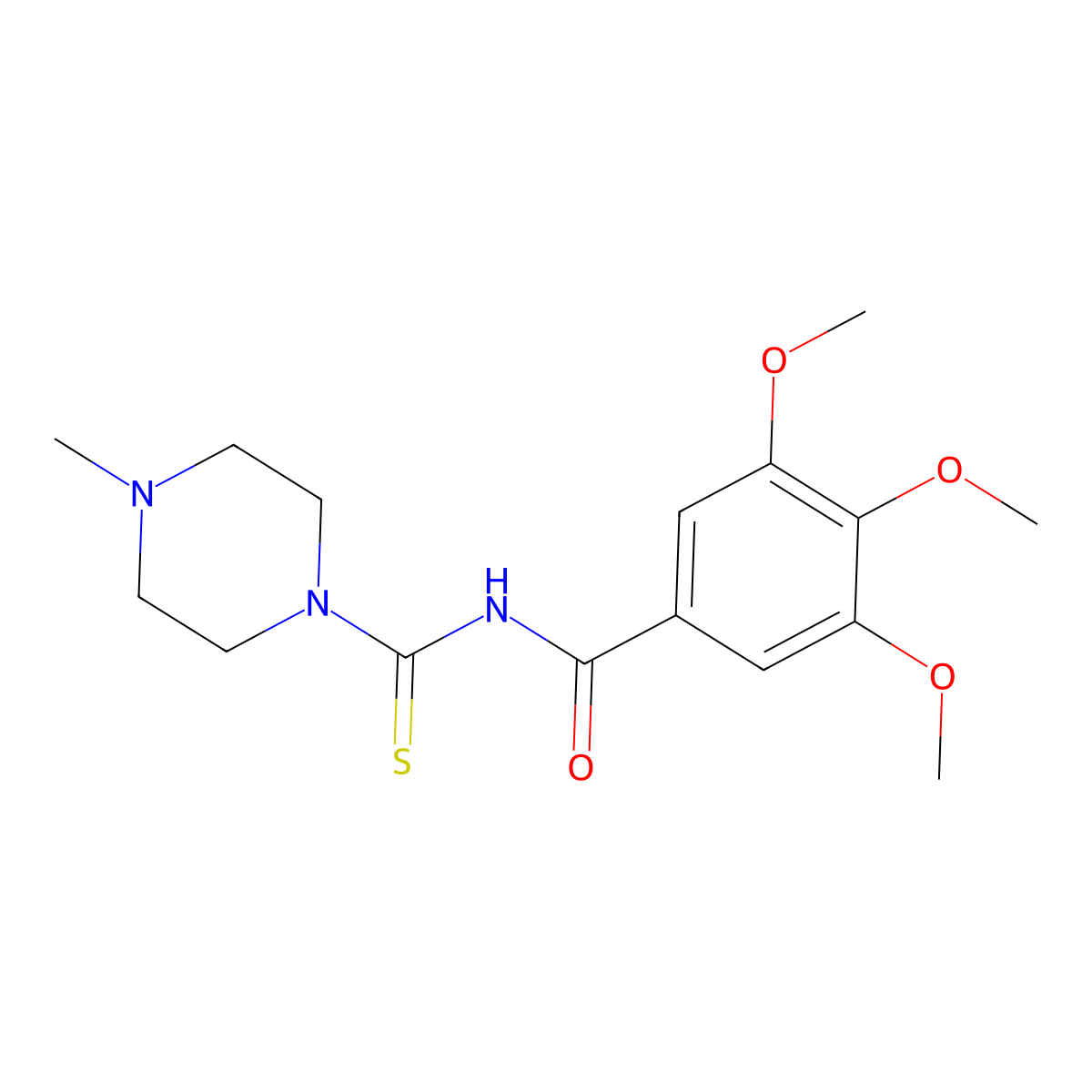 3,4,5-trimethoxy-N-(4-methylpiperazine-1-carbothioyl)benzamide molecular structure, CAS 325831-53-6