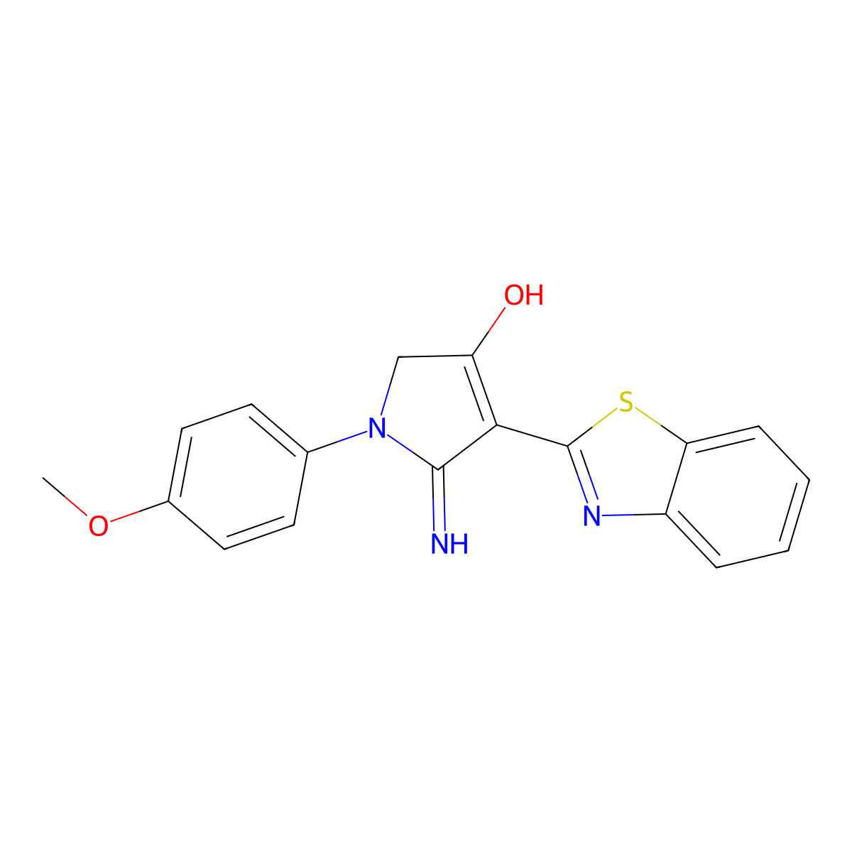 5-Amino-4-benzothiazol-2-yl-1-(4-methoxy-phenyl)-1,2-dihydro-pyrrol-3-one molecular structure, CAS 325832-84-6
