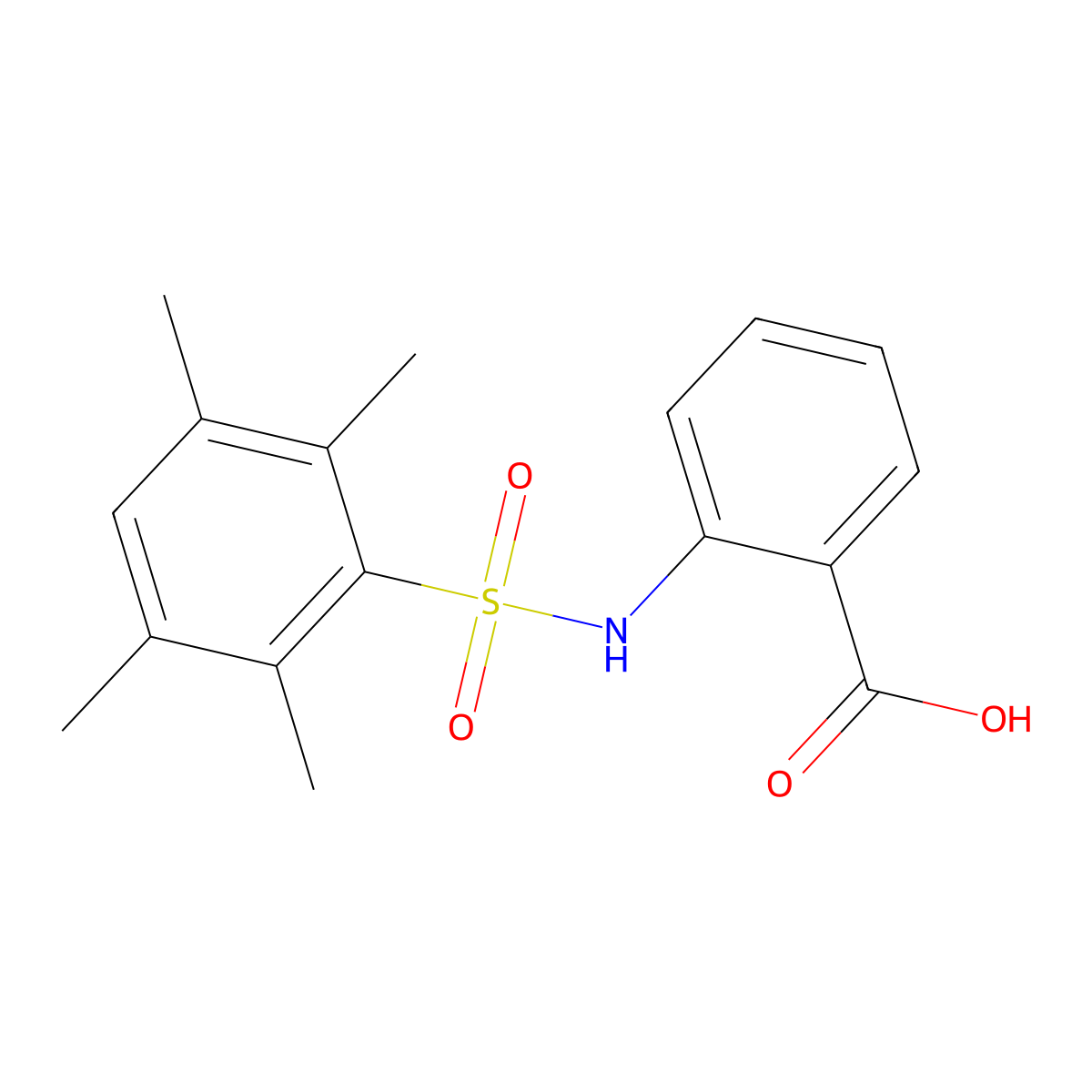 2-{[(2,3,5,6-Tetramethylphenyl)sulfonyl]amino}benzoic acid molecular structure, CAS 325832-90-4